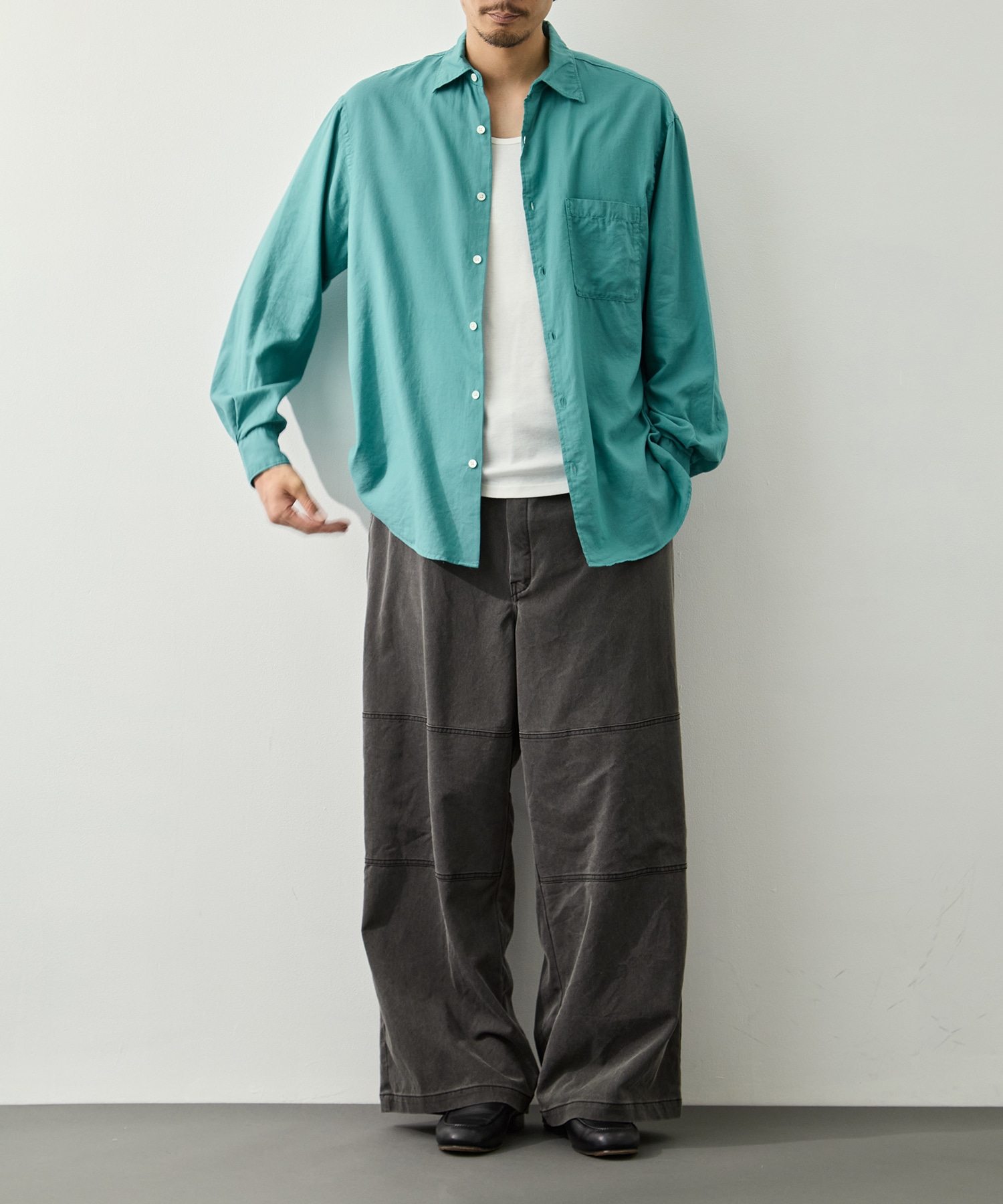 Cotton Silk Twill Garment-dyed Loosed Shirt YOKE