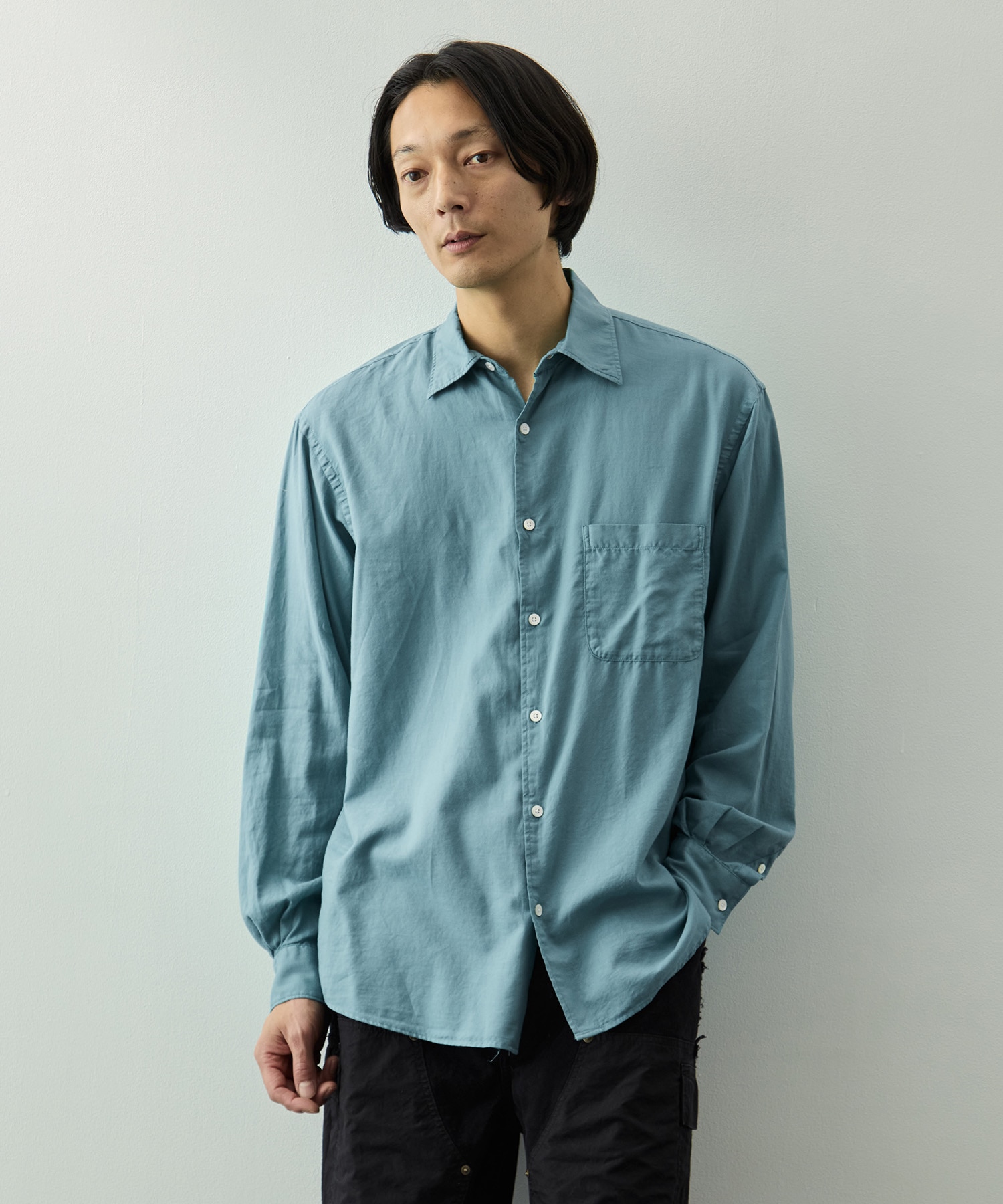 Cotton Silk Twill Garment-dyed Loosed Shirt YOKE