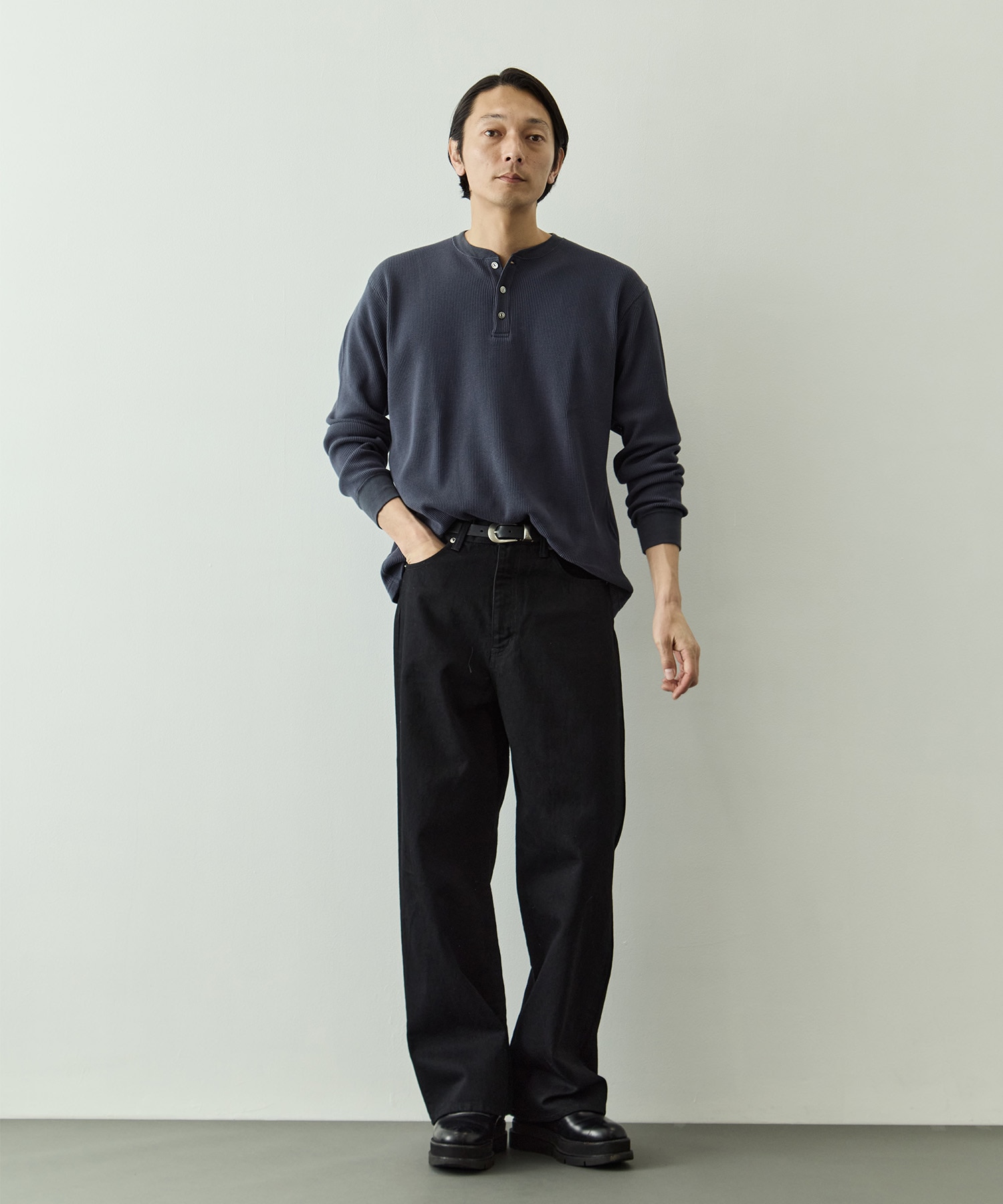 ソフトワッフルヘンリーTee L/S KEY TIMEZ