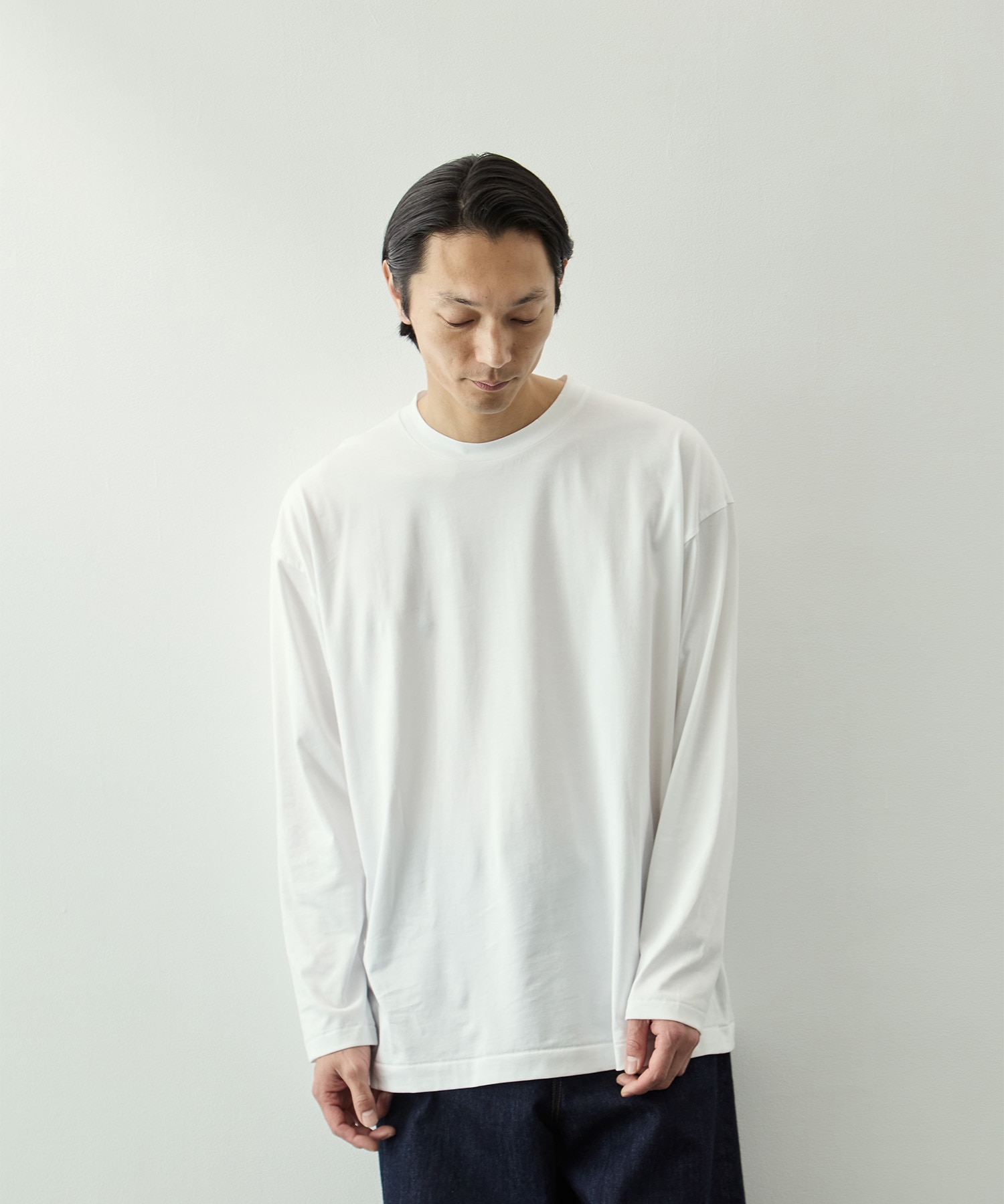 SUVIN 60/2 OVERSIZED LONG SLEEVE T-SHIRT ATON