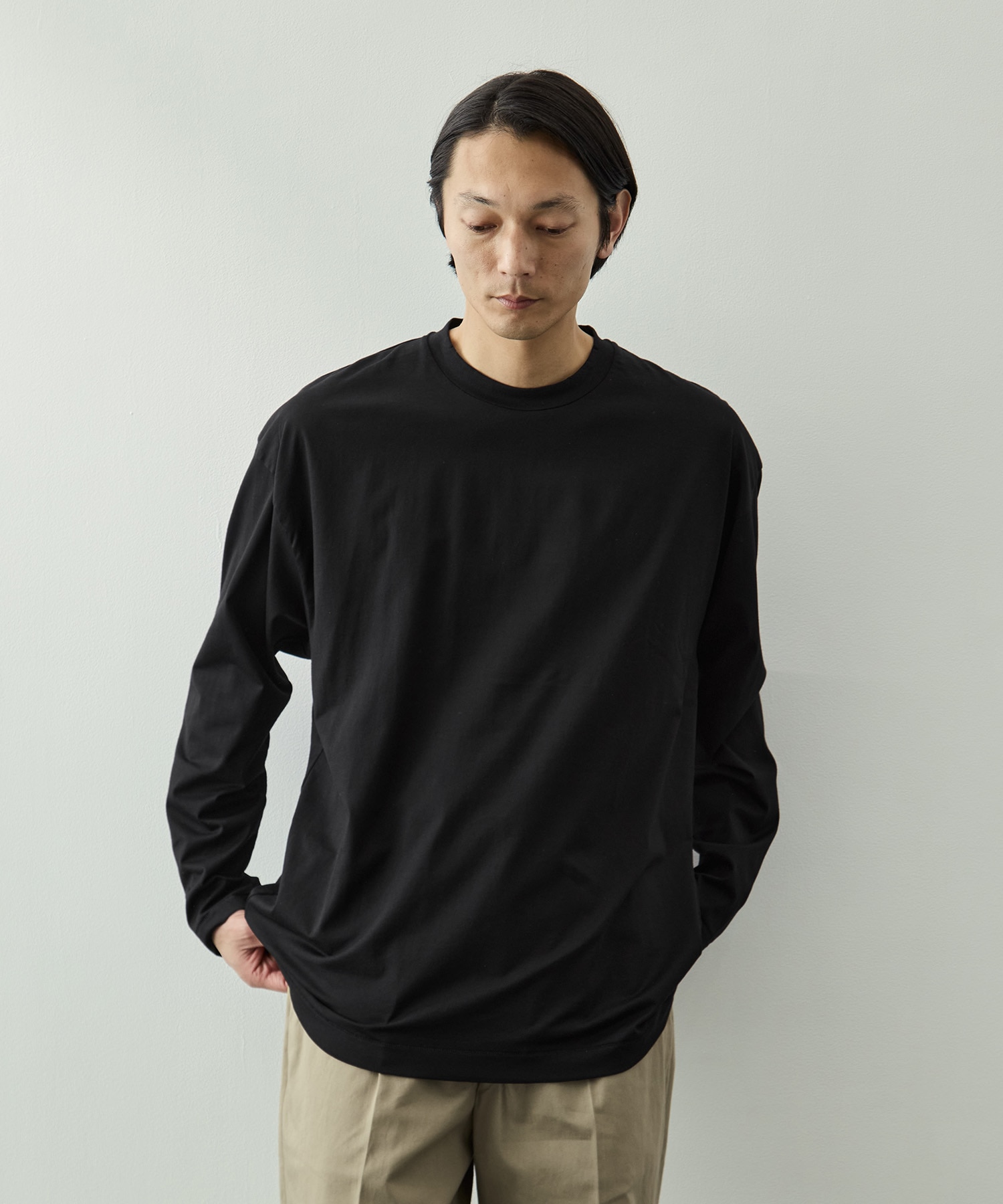 SUVIN 60/2 OVERSIZED LONG SLEEVE T-SHIRT ATON