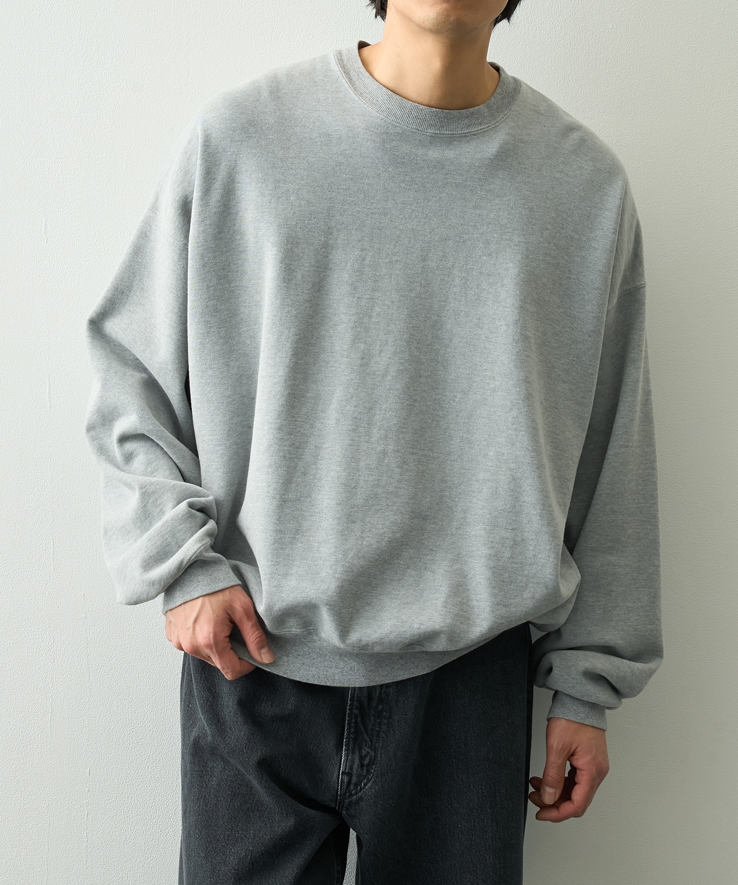 SP加工裏毛BIGサイズクルー REMI RELIEF