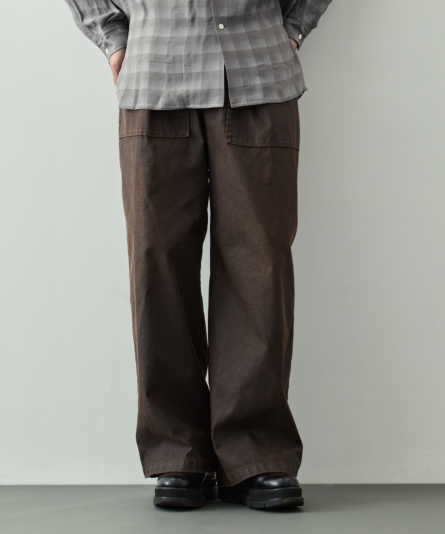 Coating Cotton 1pleated Backer Pants YOKE