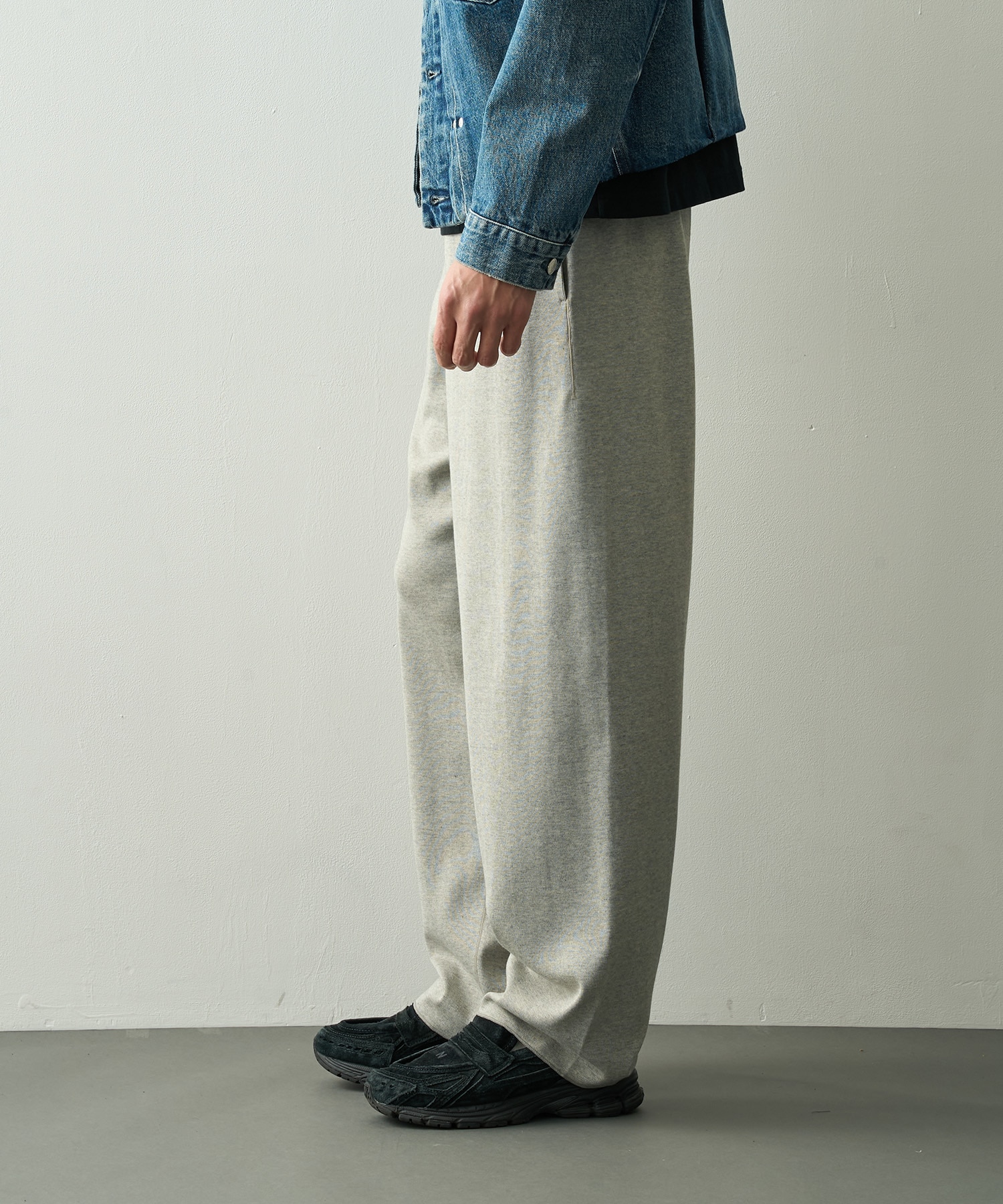 High Wet Rib Straight Easy Pants GOOD PEOPLE GOOD STITCHING GOOD PRODUCT