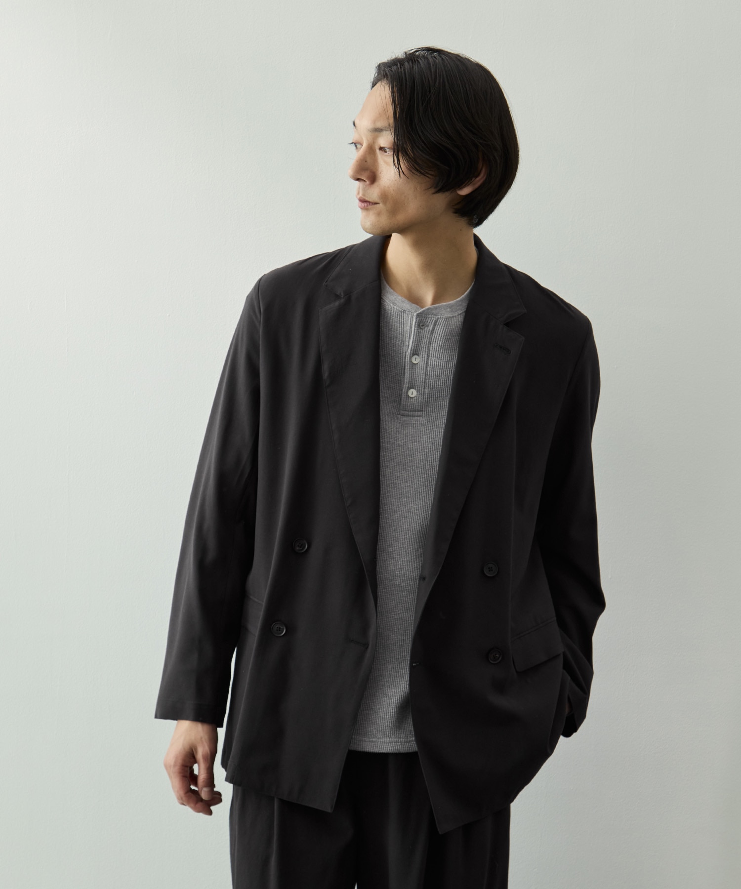 Wool Washer Tropical Double Breasted Jacket YOKE