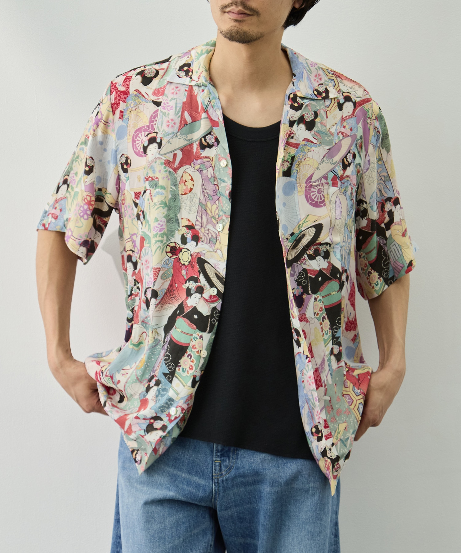 SILK CUPRO SHORT SLEEVE ALOHA SHIRT〈MAIKO〉 NIPOALOHA