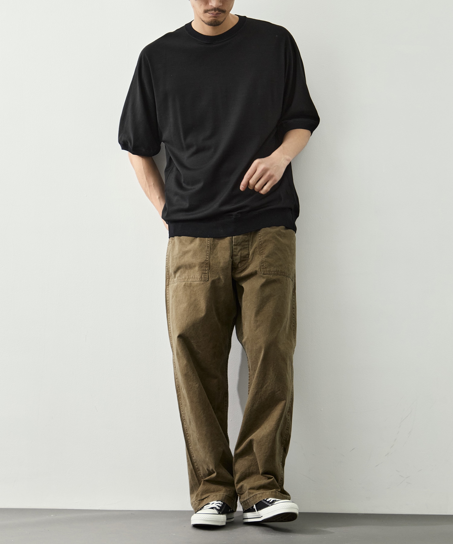 Knit Crew Neck Half Sleeve Pull Over GOOD PEOPLE GOOD STITCHING GOOD PRODUCT