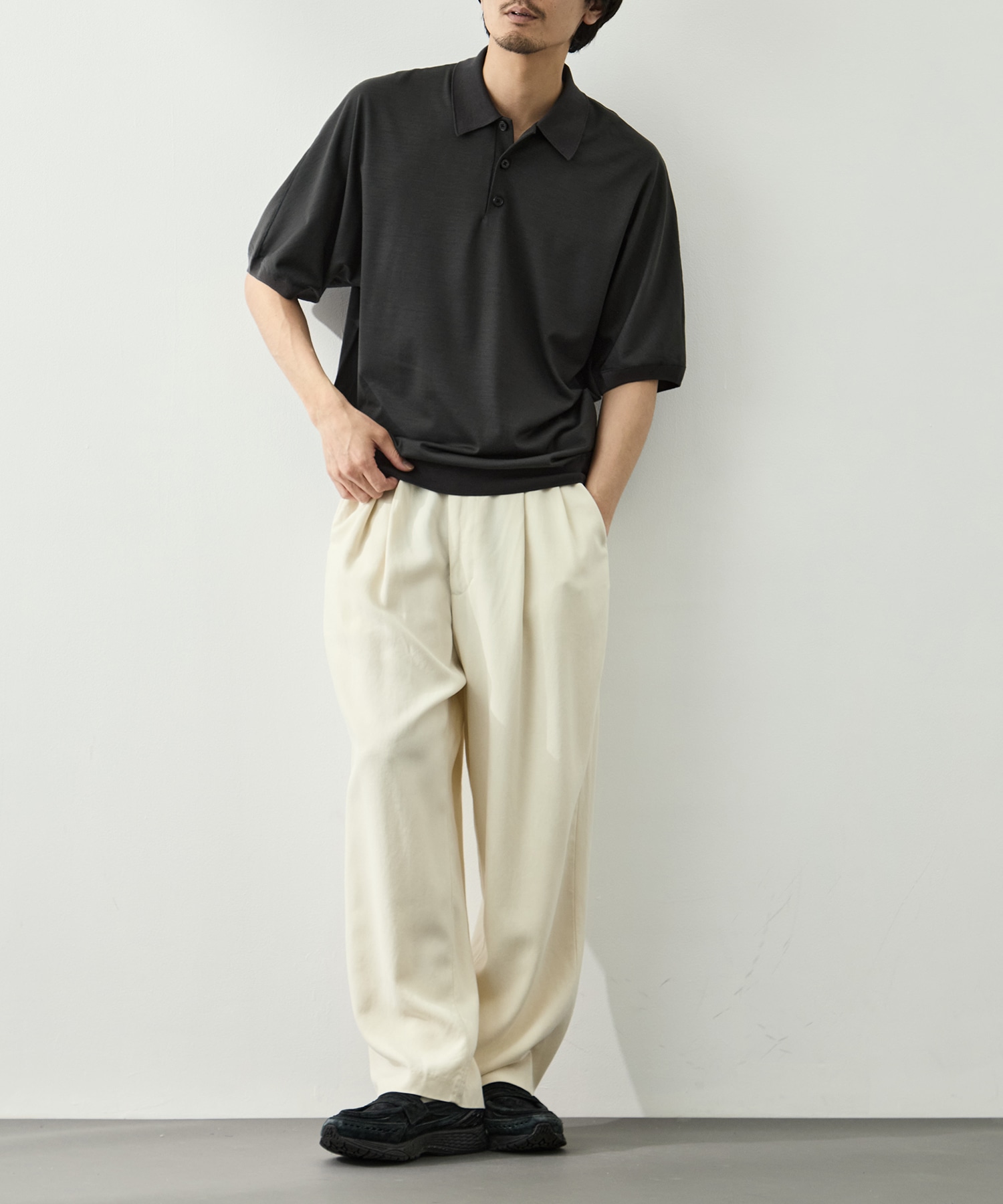 Knit Reduced Collar Half Sleeve Polo GOOD PEOPLE GOOD STITCHING GOOD PRODUCT