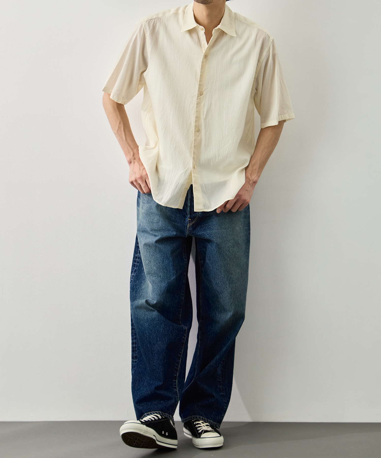 Silk-Co Voile Half-Sleeve Shirt blurhms