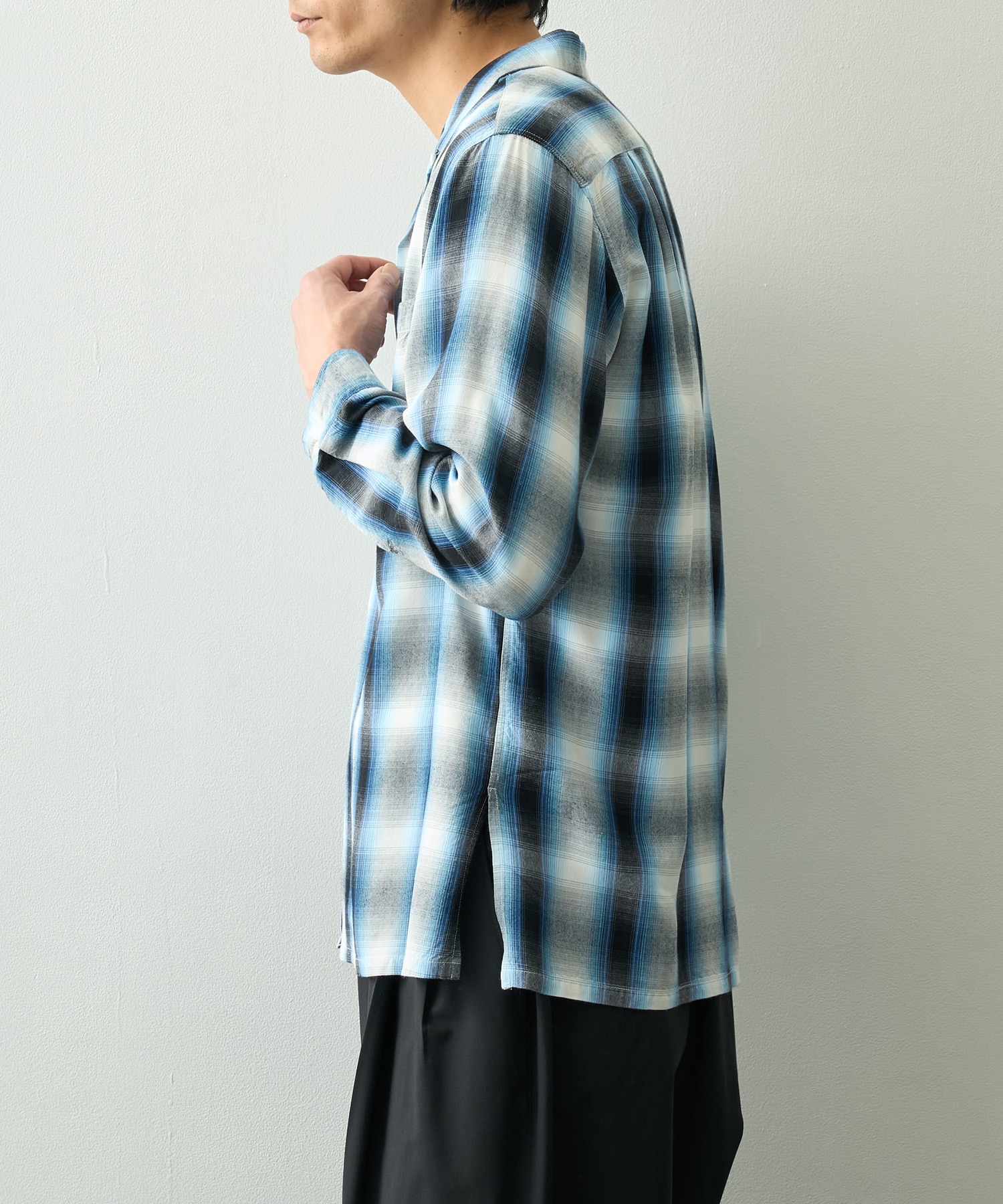 Rayon Ombre Check L/S Shirt PHEENY
