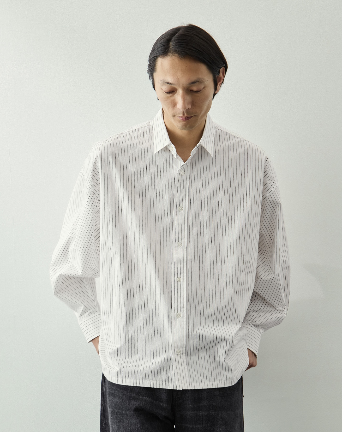 COTTON STRIPE SLIT SHIRT S.F.C