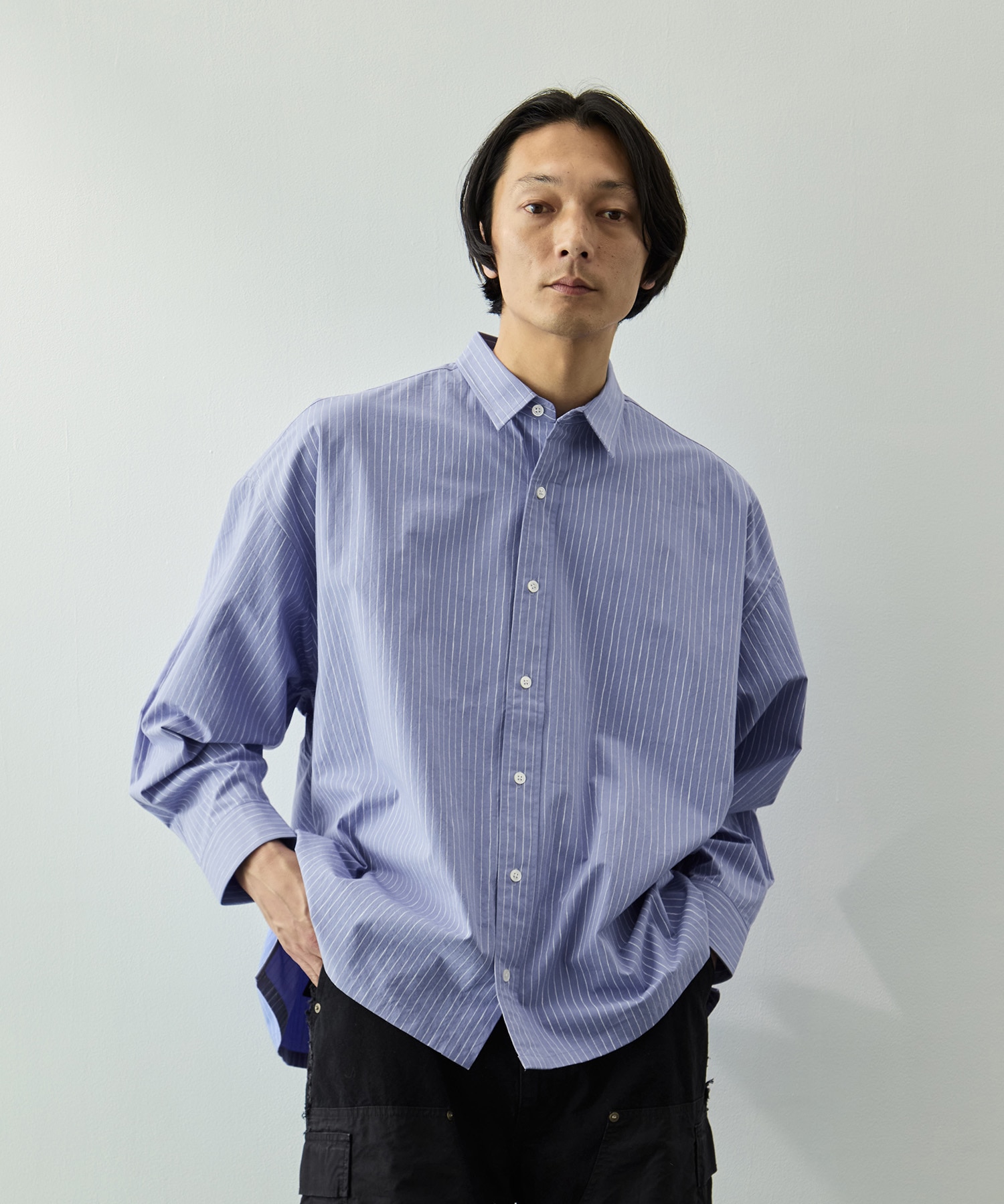 COTTON STRIPE SLIT SHIRT S.F.C