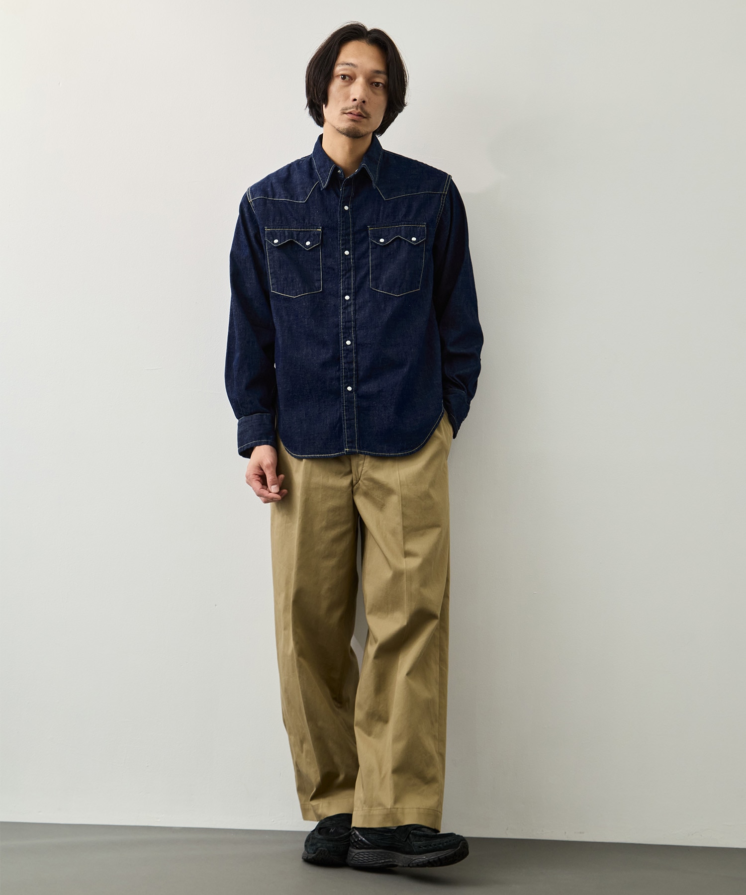 OW 8.5oz DENIM WESTERNSHIRT(ノコギリ型フラップ) REMI RELIEF