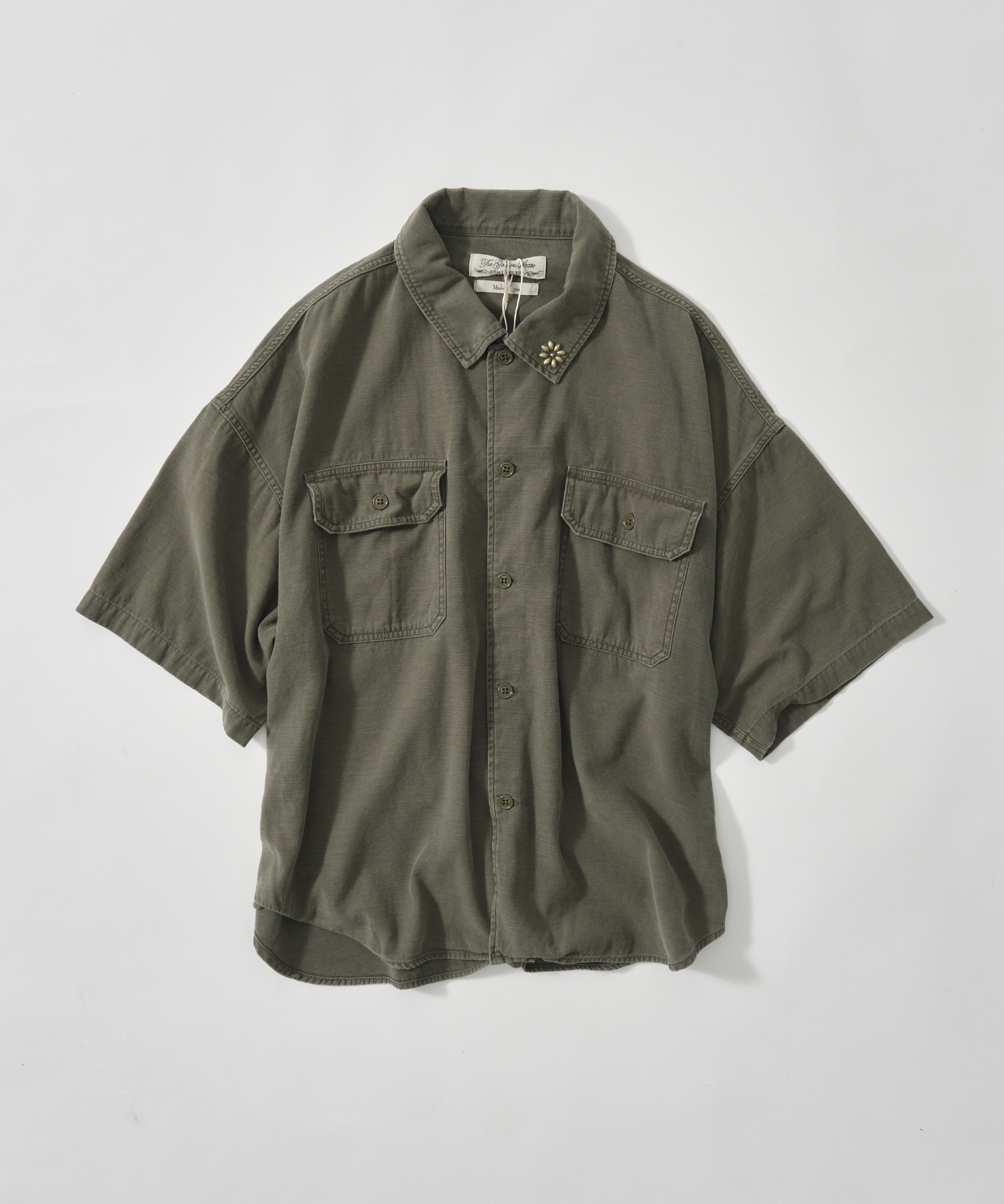 WIDE MILITARY S/S SHIRT(小花スタッズ) REMI RELIEF