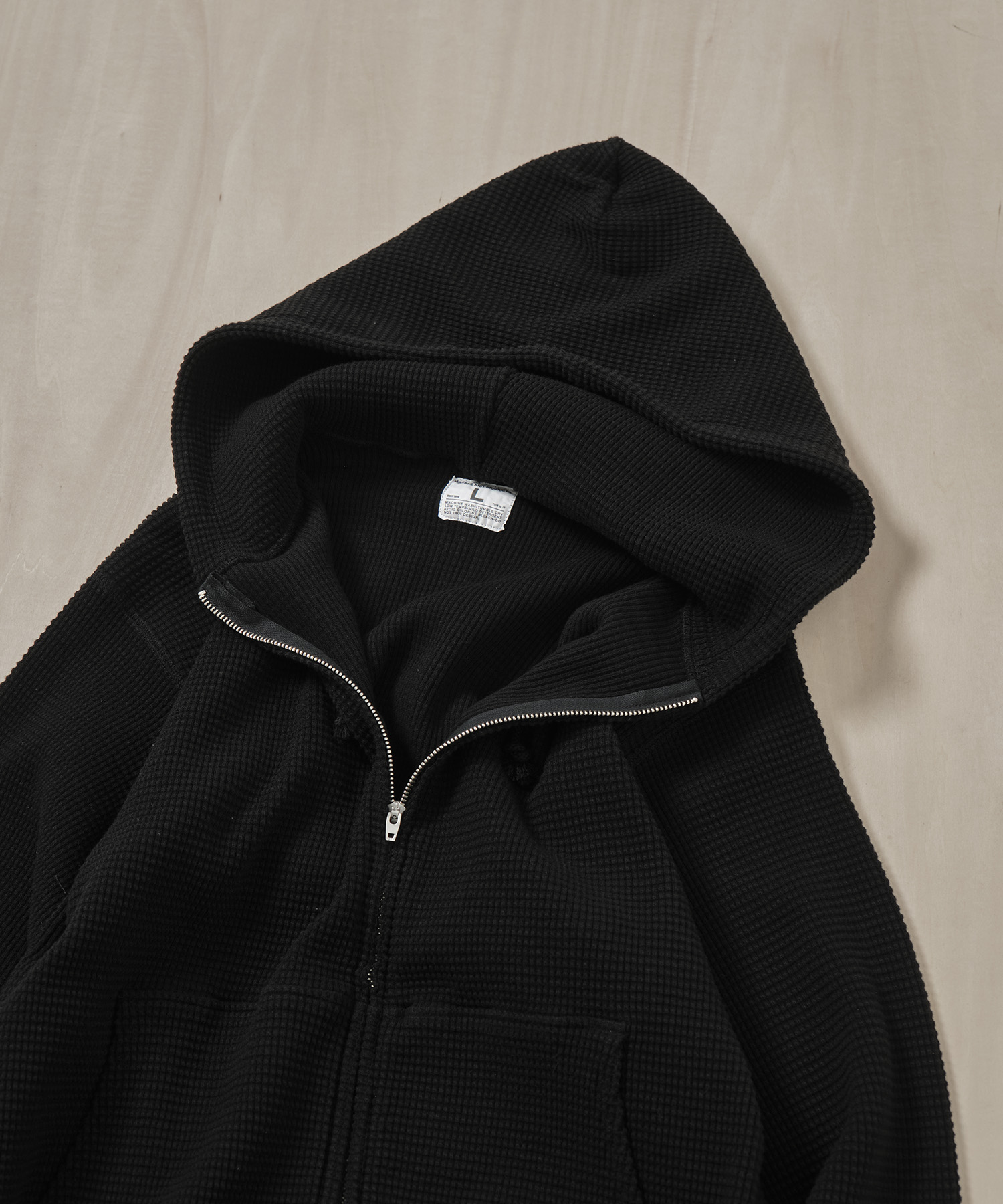 WAFFLE SWEAT HOODED ZIP MASSES