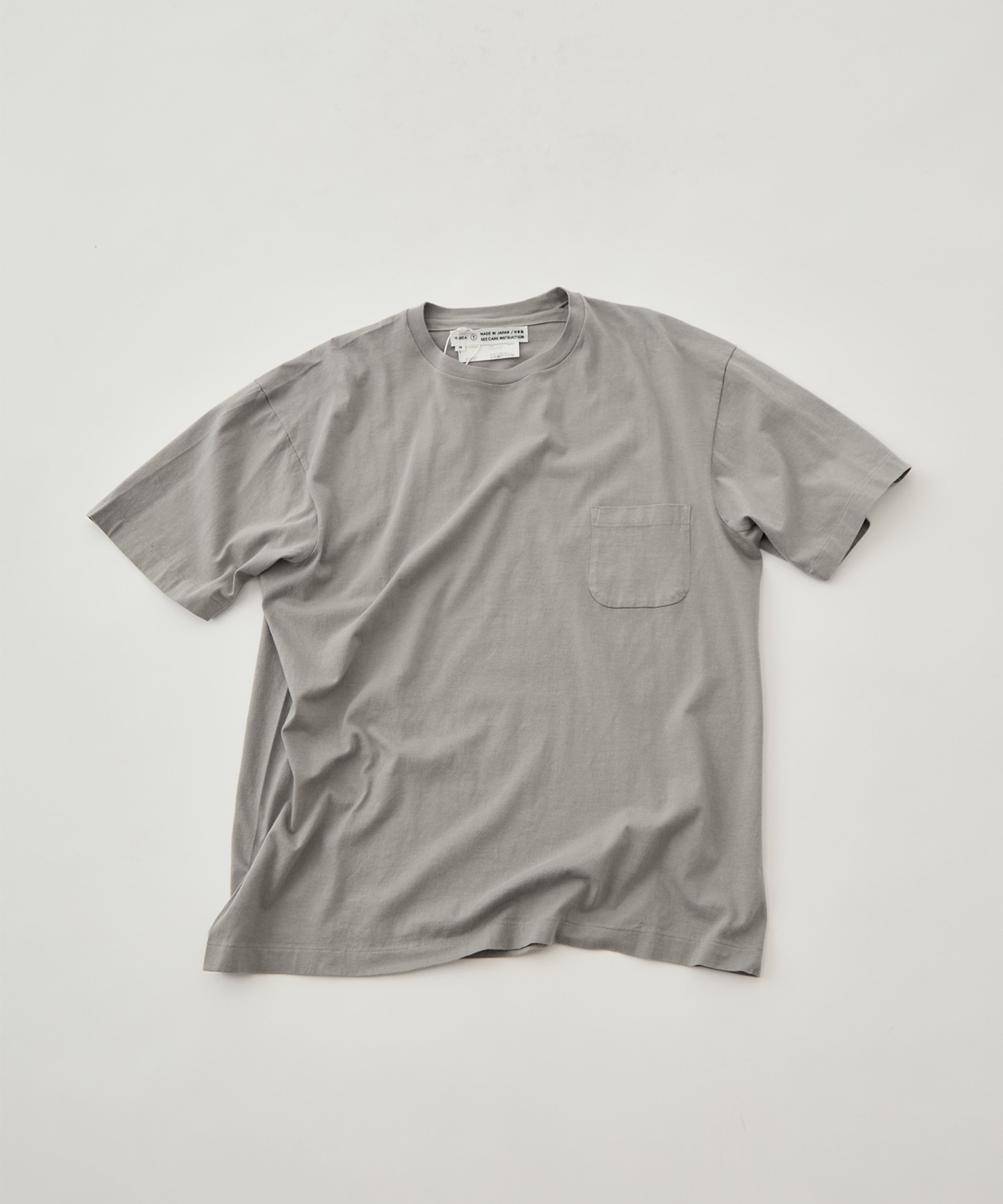 度詰めTシャツ　ポケット付き YAECA