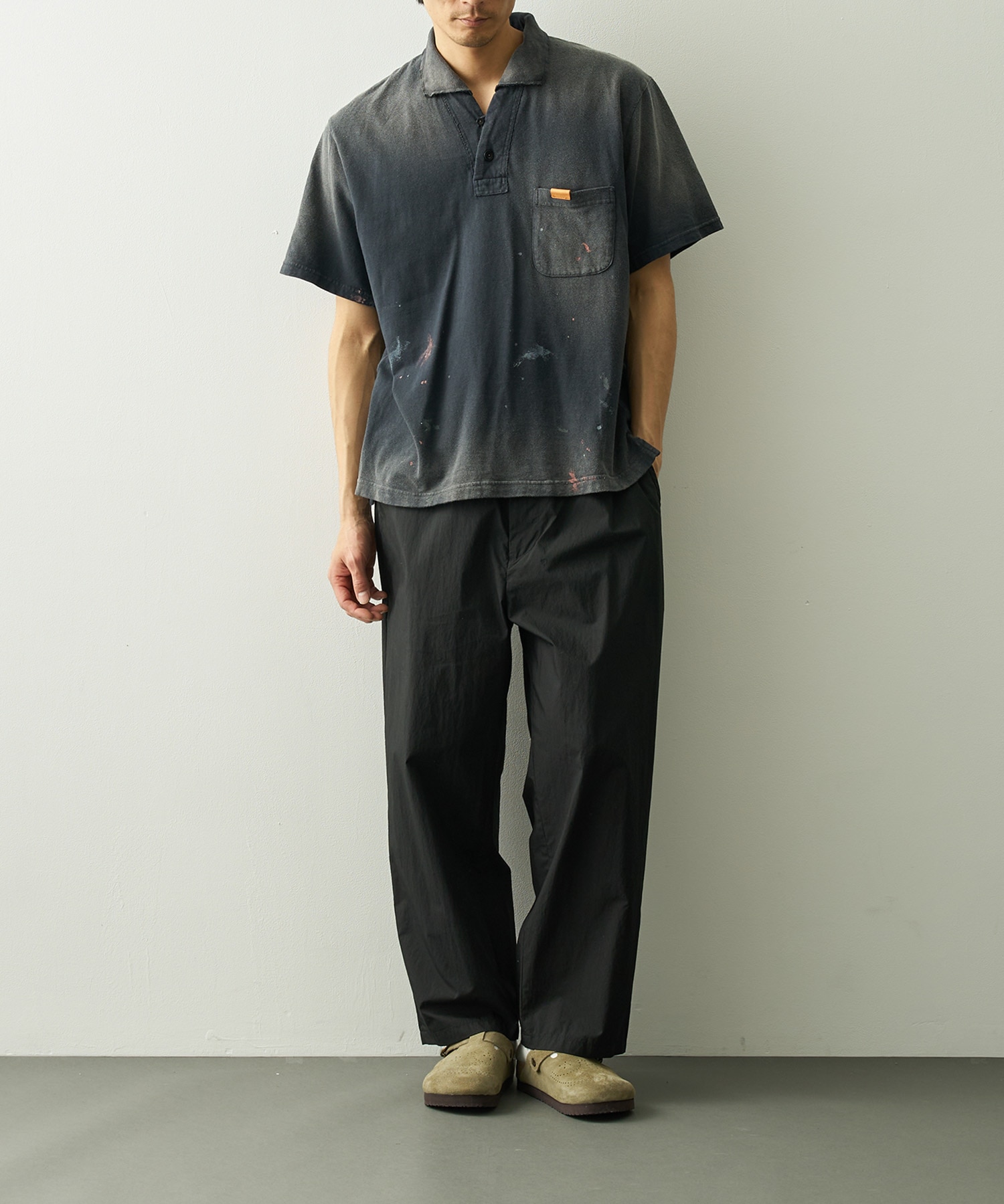 PC-035-3942-0010/BLACK/POPLIN EASY PANTS PORTER CLASSIC