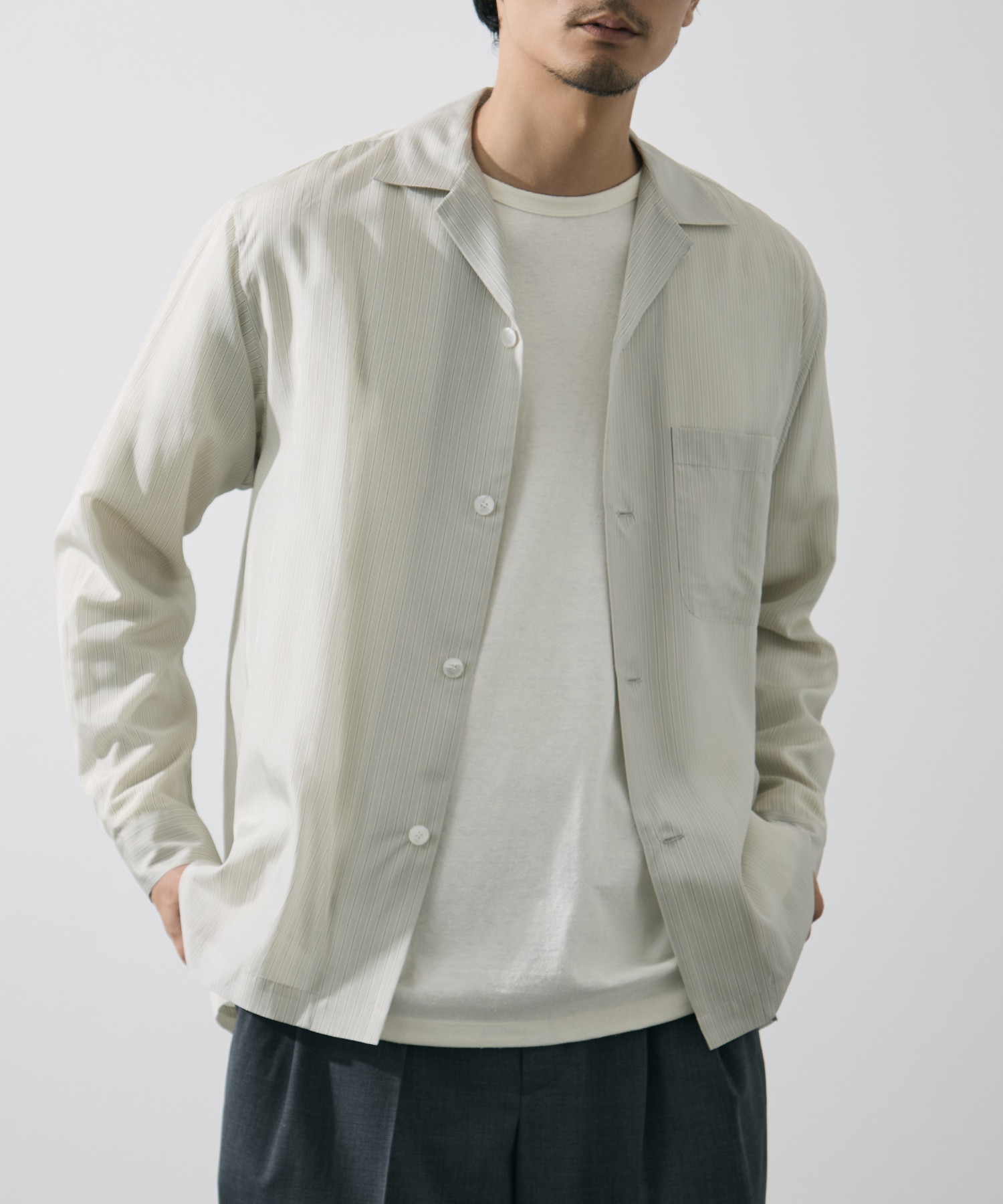 ACETATE CUPRO STRIPE PJ SHIRT YLEVE