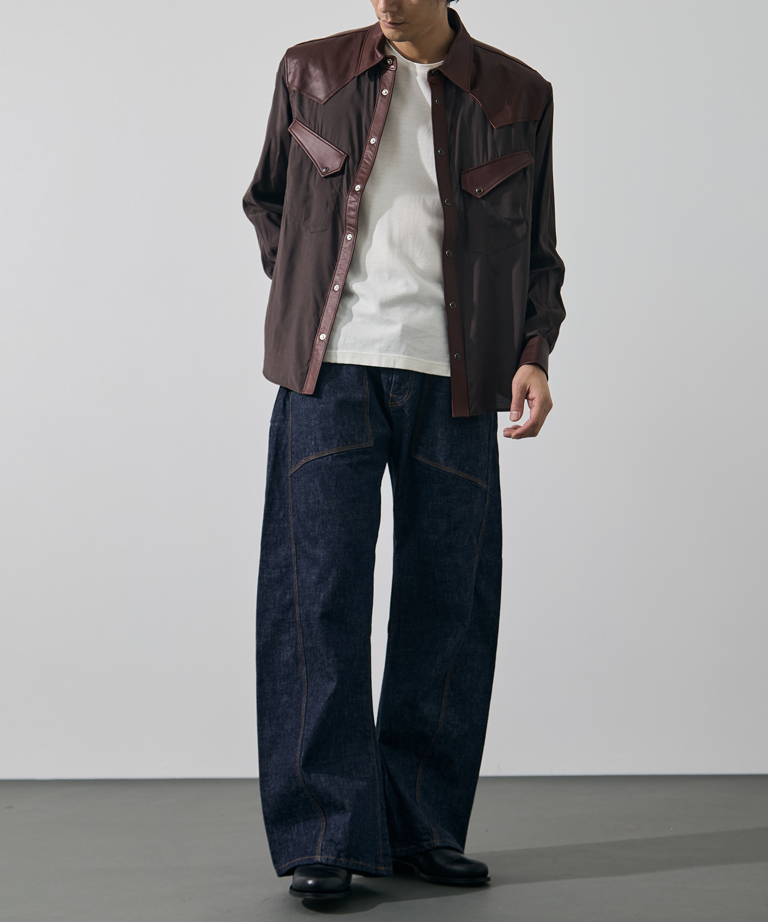 Western leather shirt KHOKI