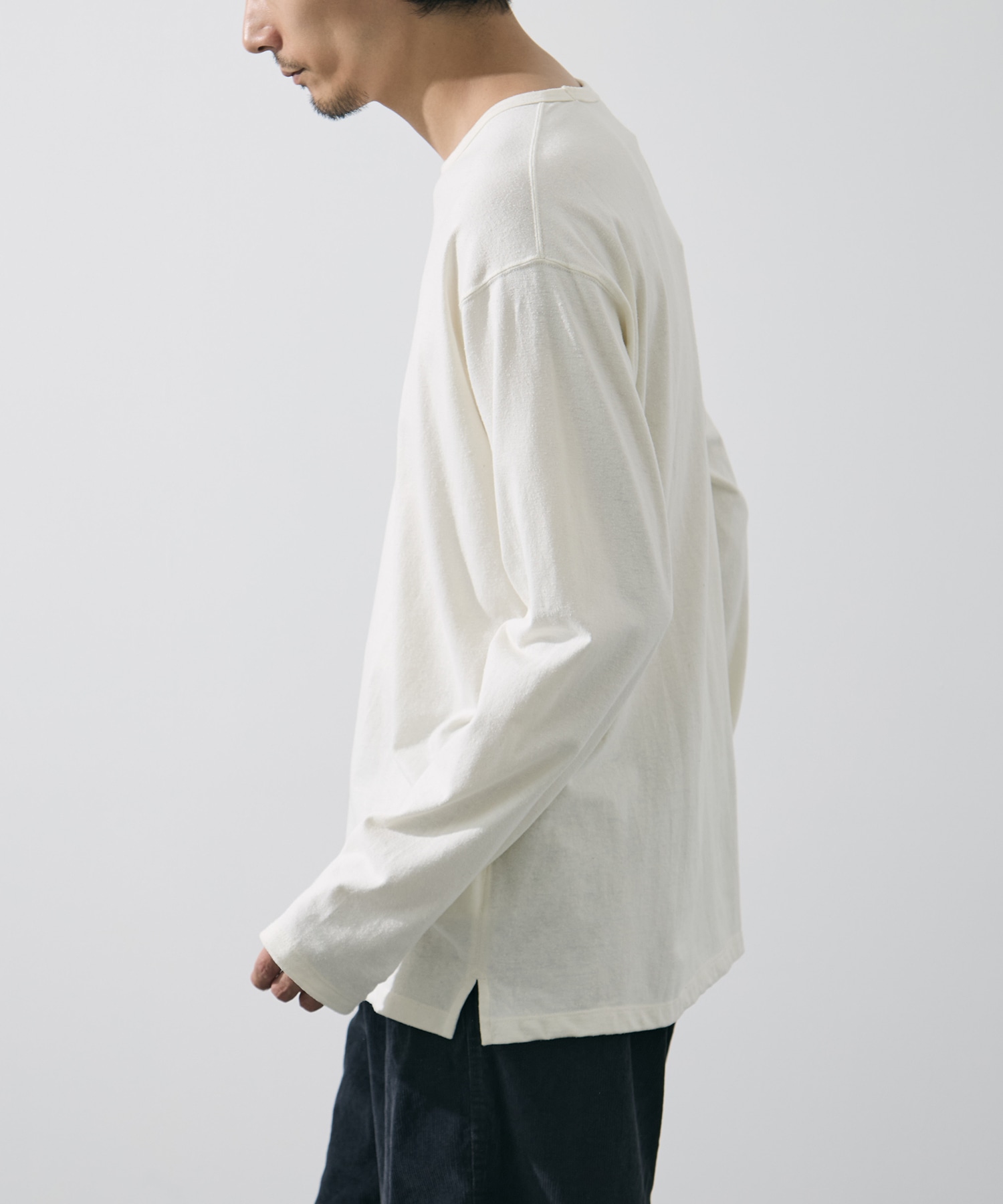 COTTON SILK NOIL PULLOVER YLEVE