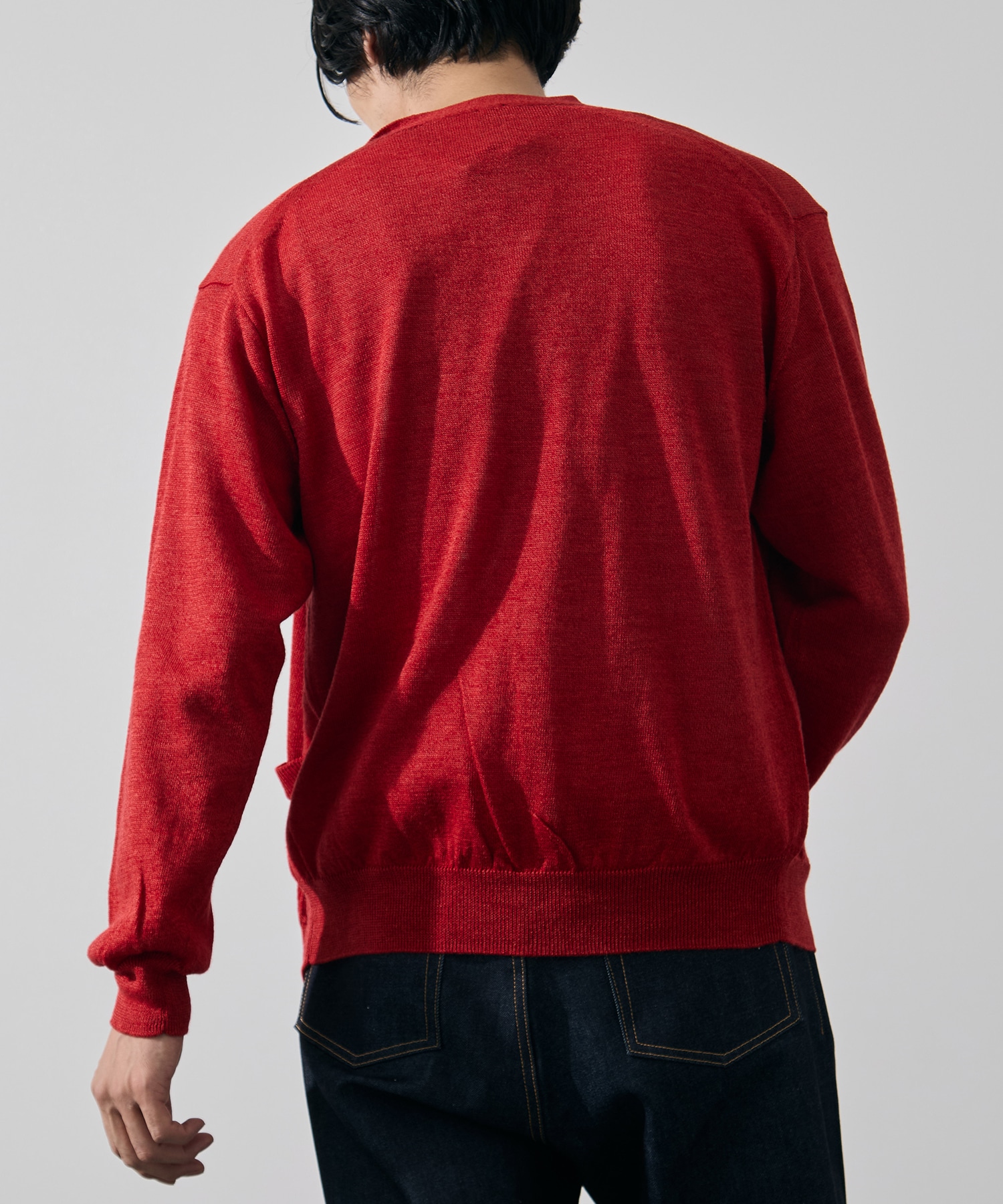 別注 RAMIE WOOL V NECK CARDIGAN BATONER