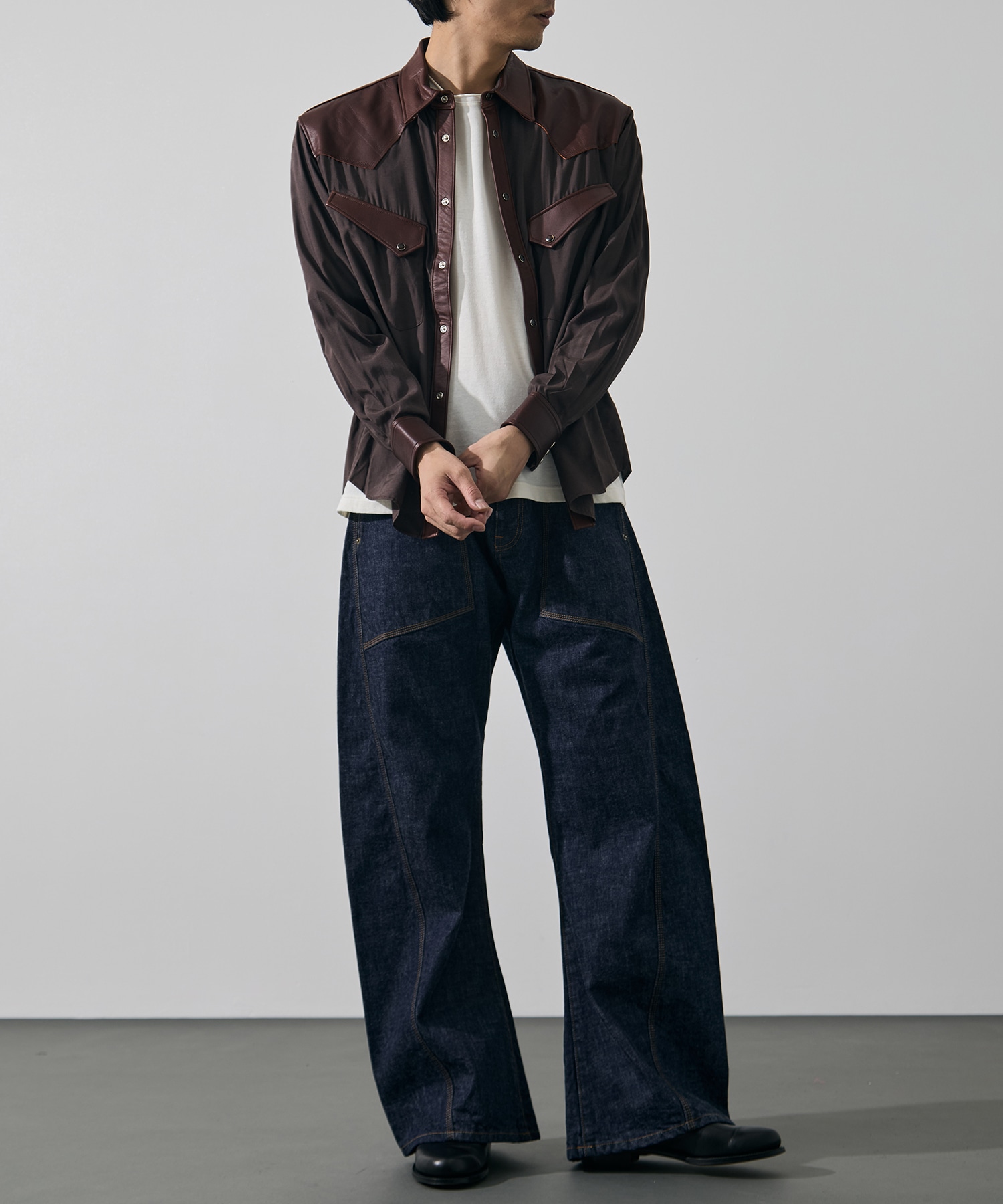 3D cutting denim pants KHOKI