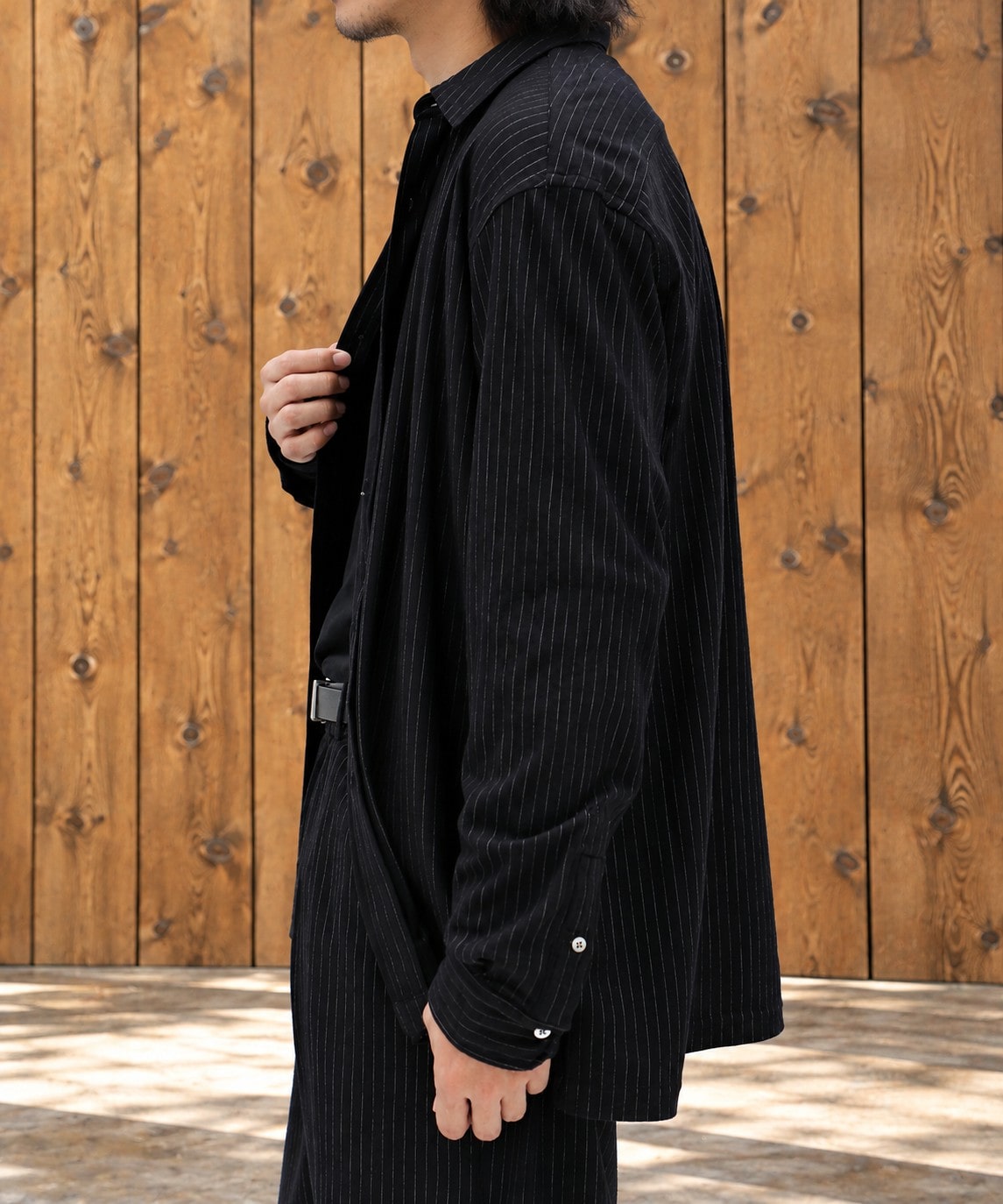 別注 36G Wool Fulling Stripe Modest Shirt KANEMASA PHIL.