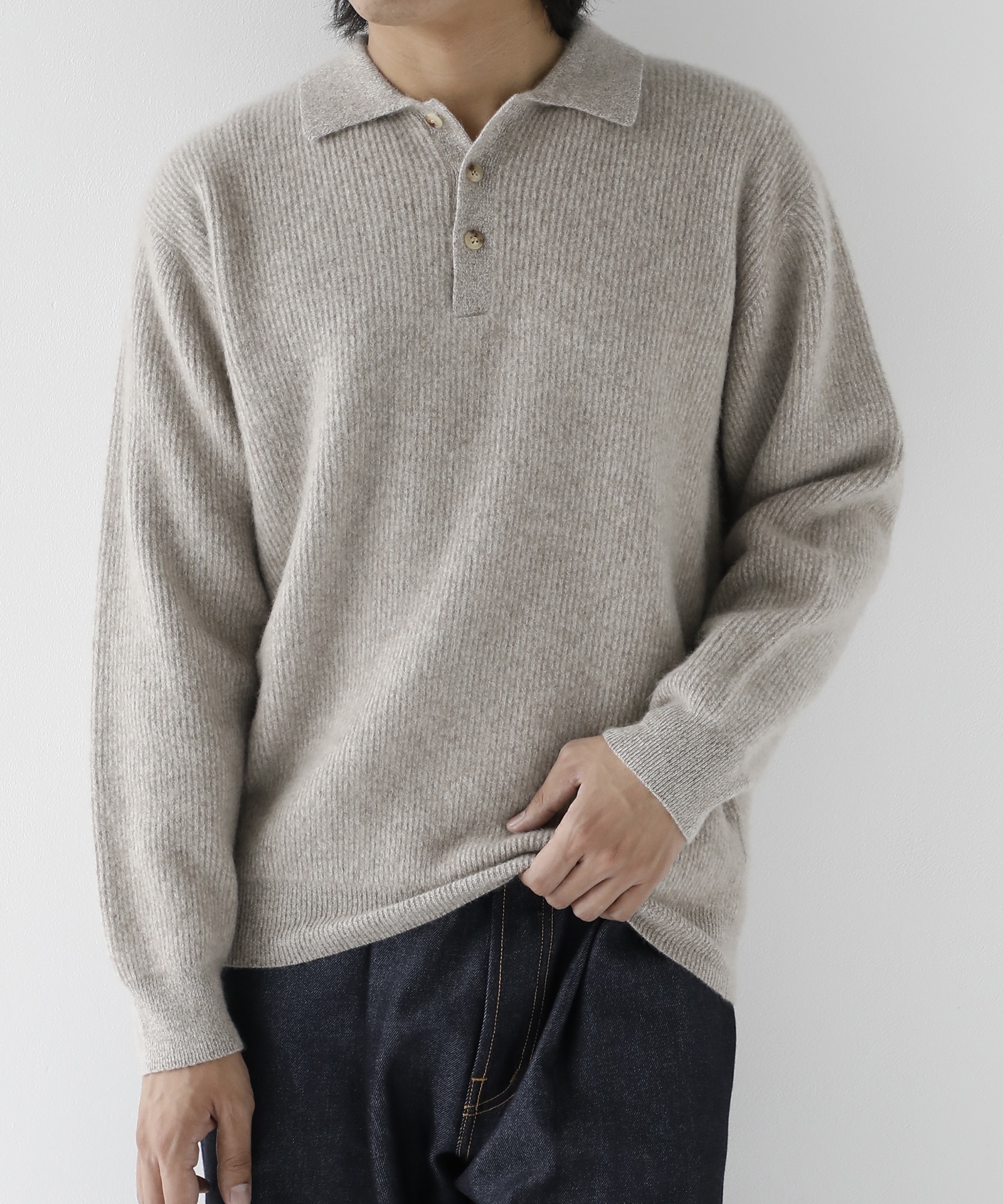 CASHMERE FOX POLO BATONER
