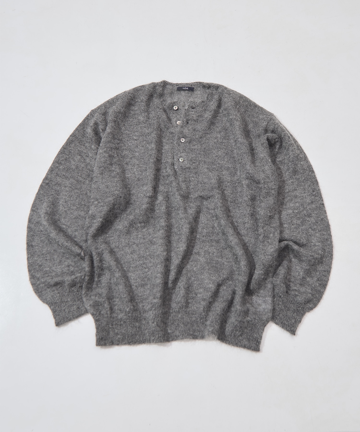 SUPER KID MOHAIR HENRY NECK KNIT YLEVE