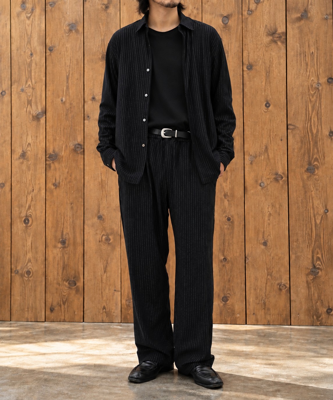36G Wool Fulling Stripe Pants KANEMASA PHIL.