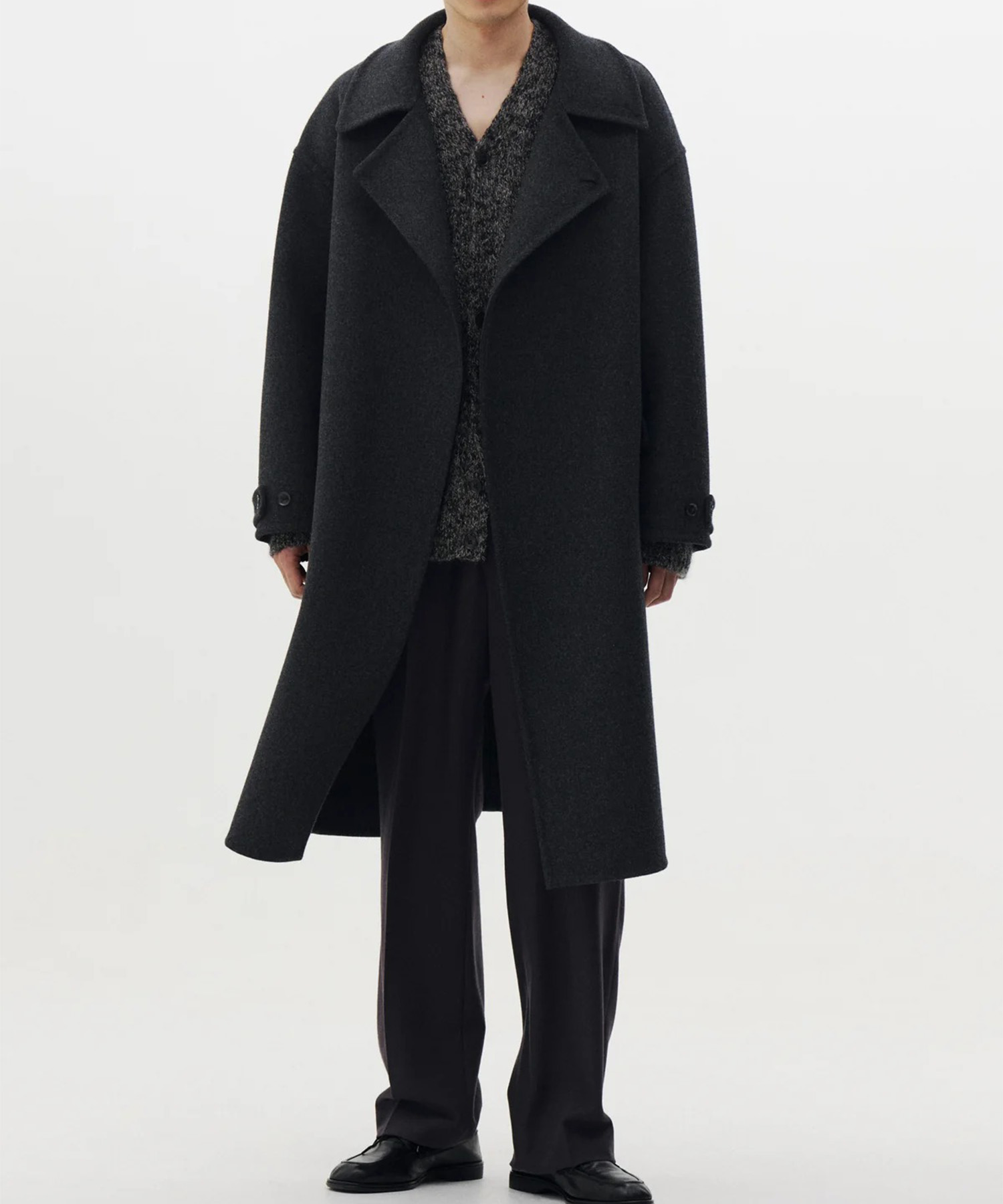 Wool Cashmere Double Breasted Rever Coat YOKE