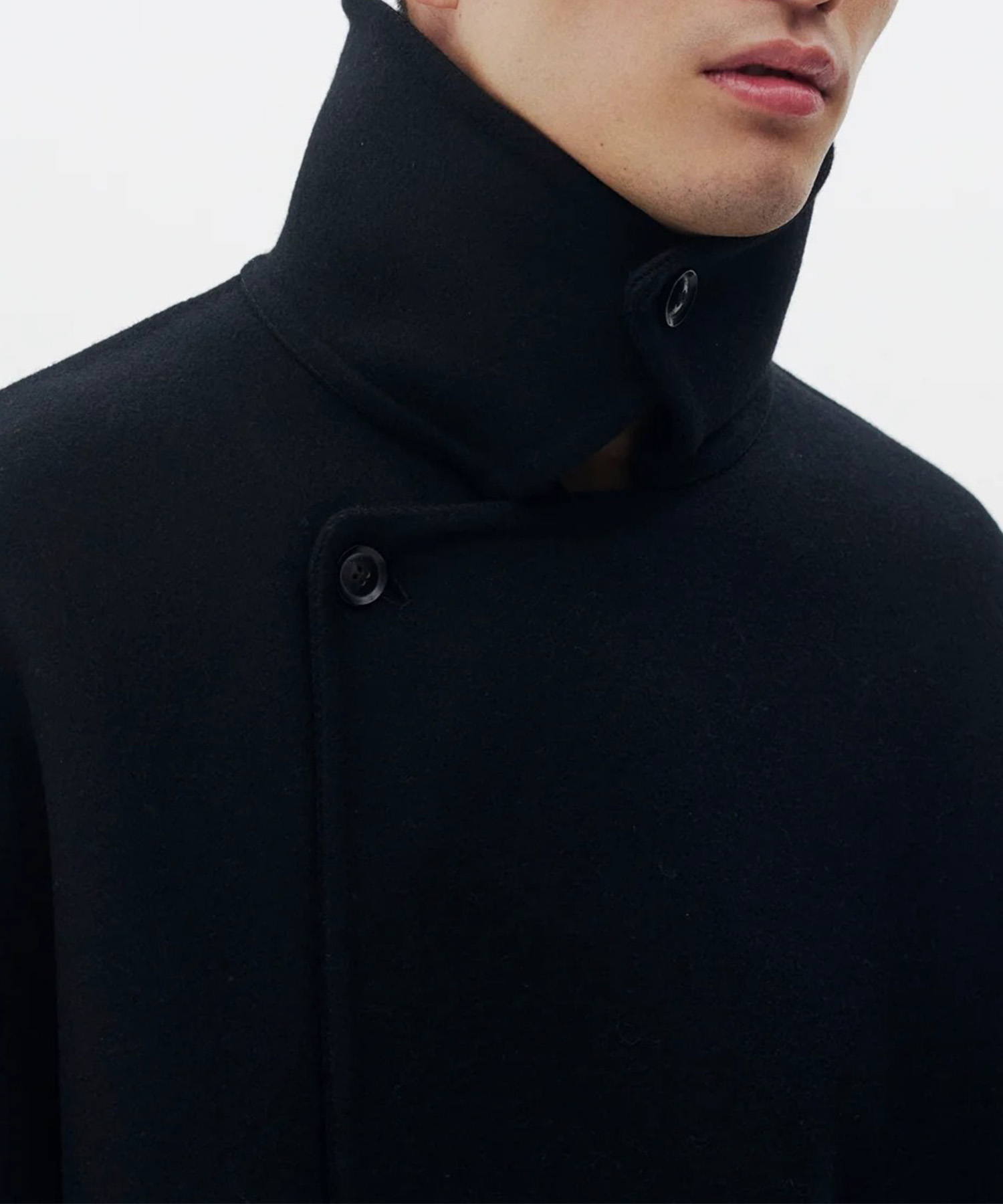 Wool Cashmere Double Breasted Rever Coat YOKE