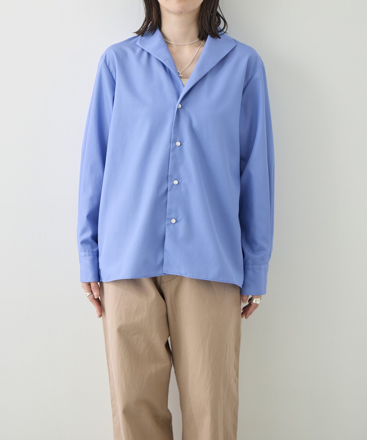 Cotton Broad French Shawl Collar Shirt blurhms