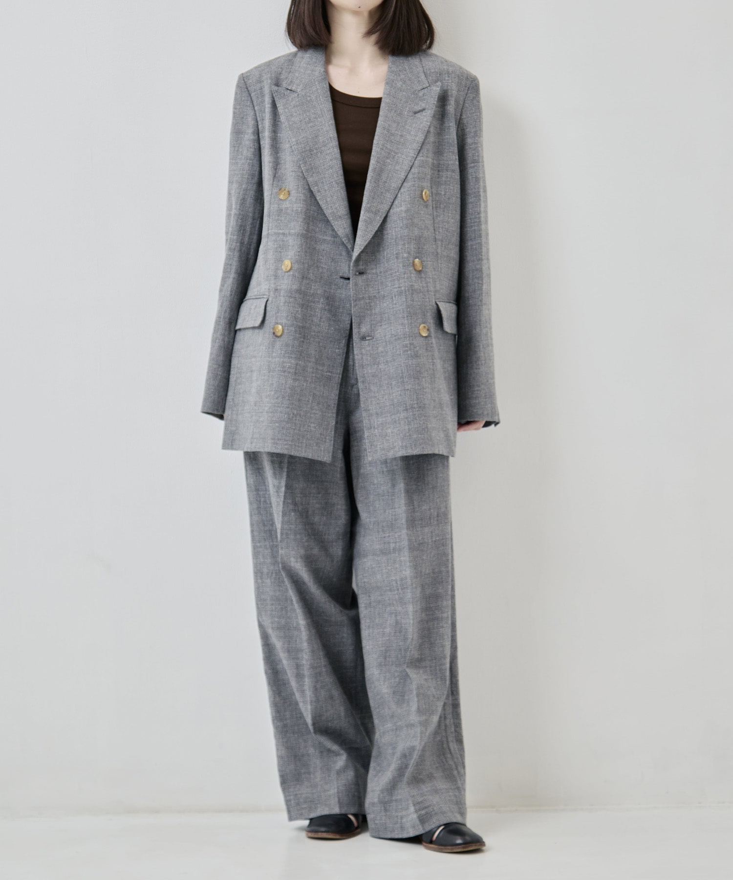 Mix Heather Cotton Double-Breasted Jacket blurhms