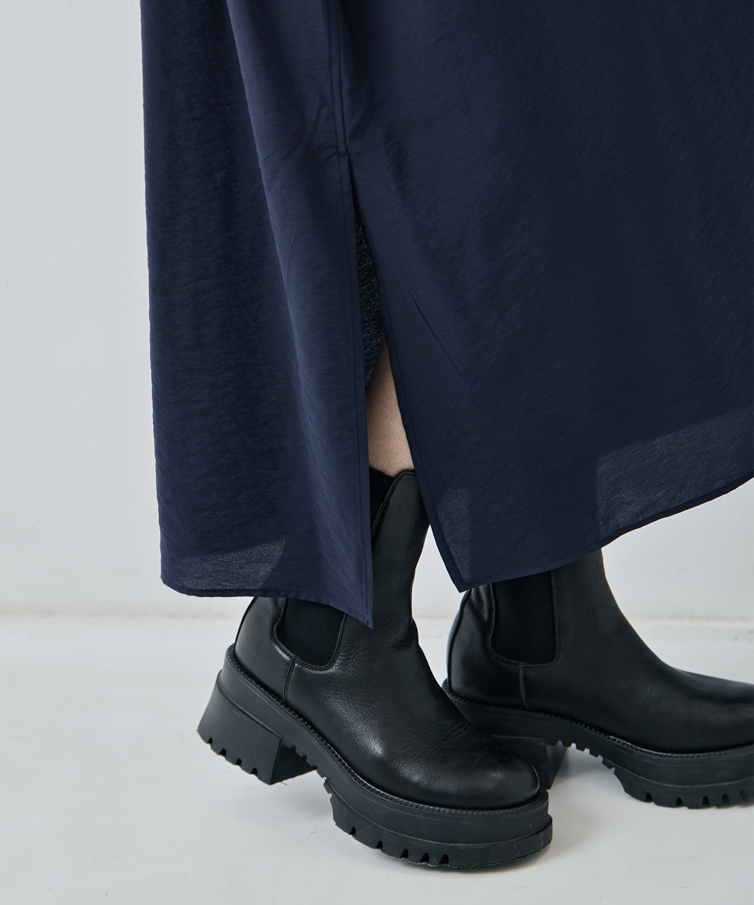 Modal silk gather neck dress 08sircus