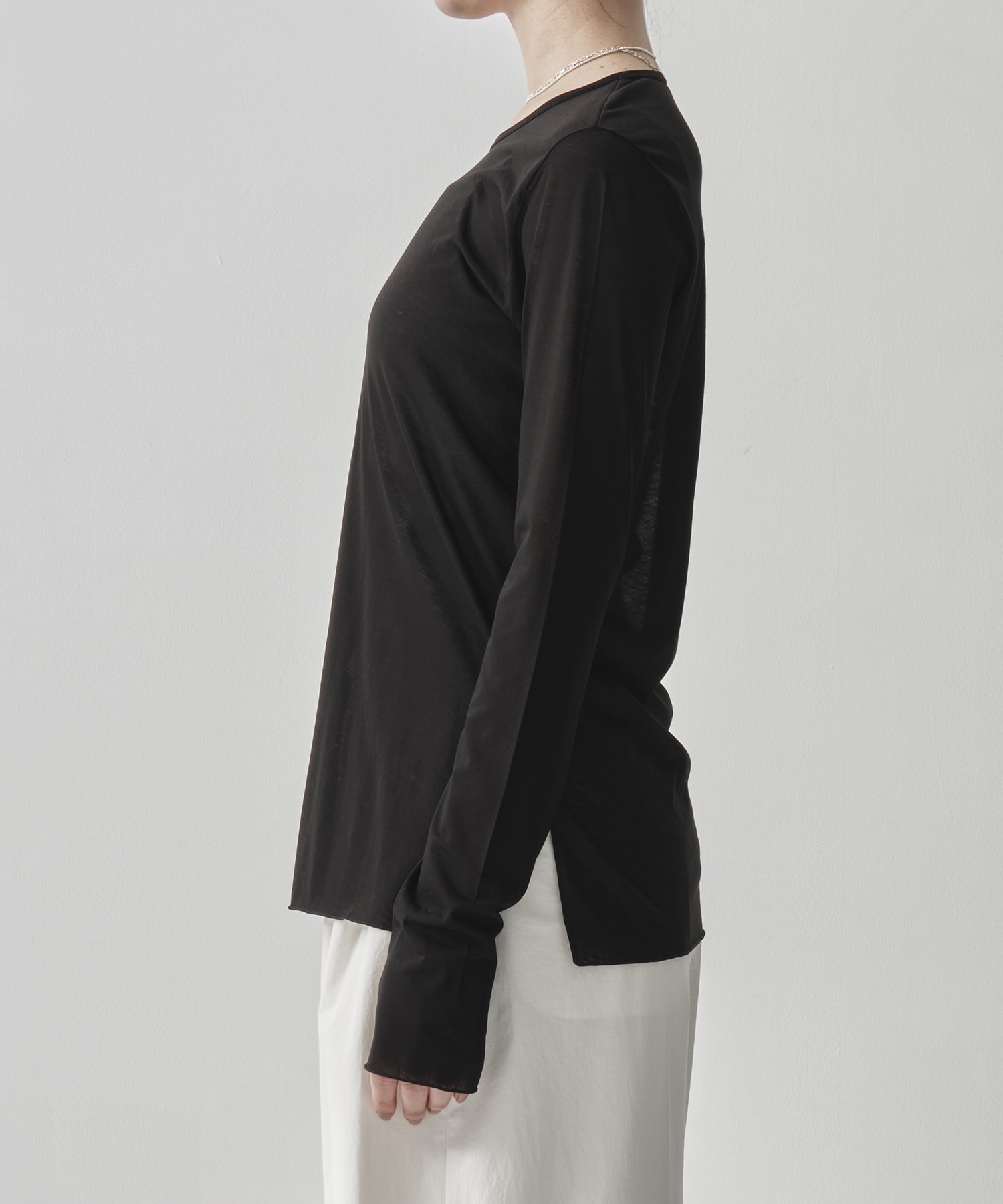 Side Slit Crew Neck Long Sleeve T GOOD PEOPLE GOOD STITCHING GOOD PRODUCT
