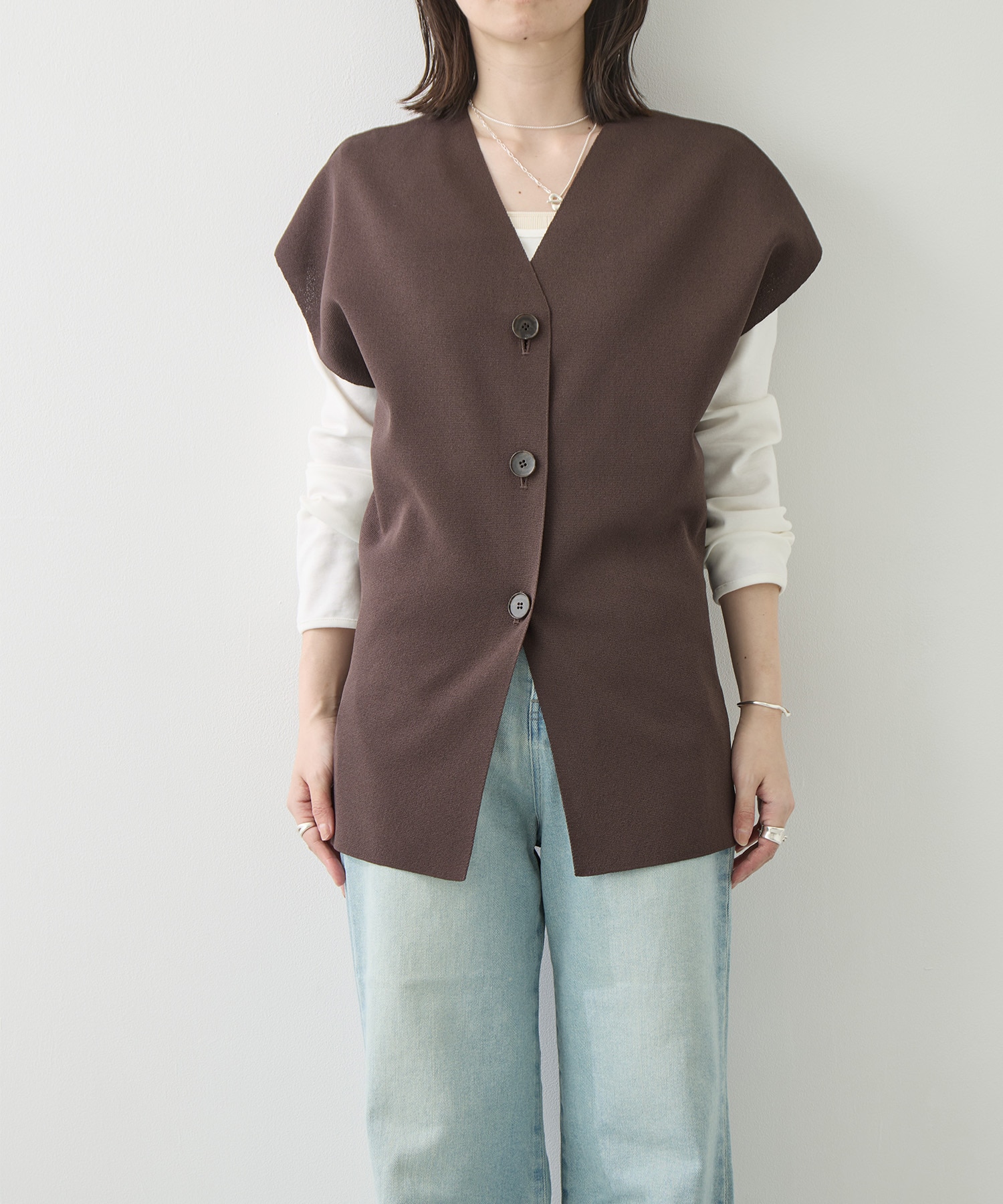 Dry Milano-rib Knit Vest WRAPINKNOT