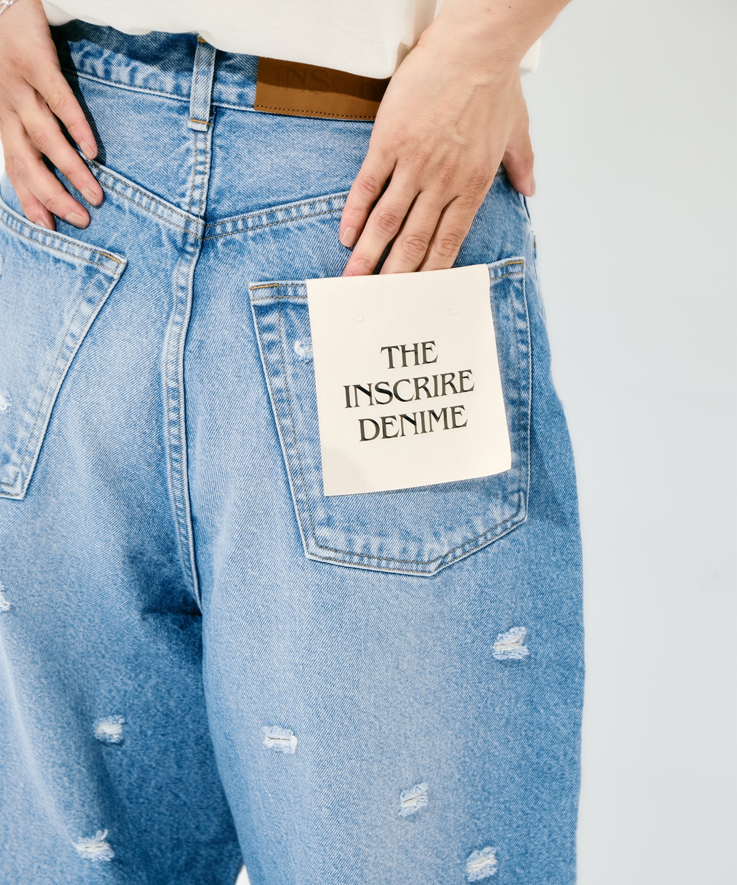 Dot Hole Denim Pants INSCRIRE