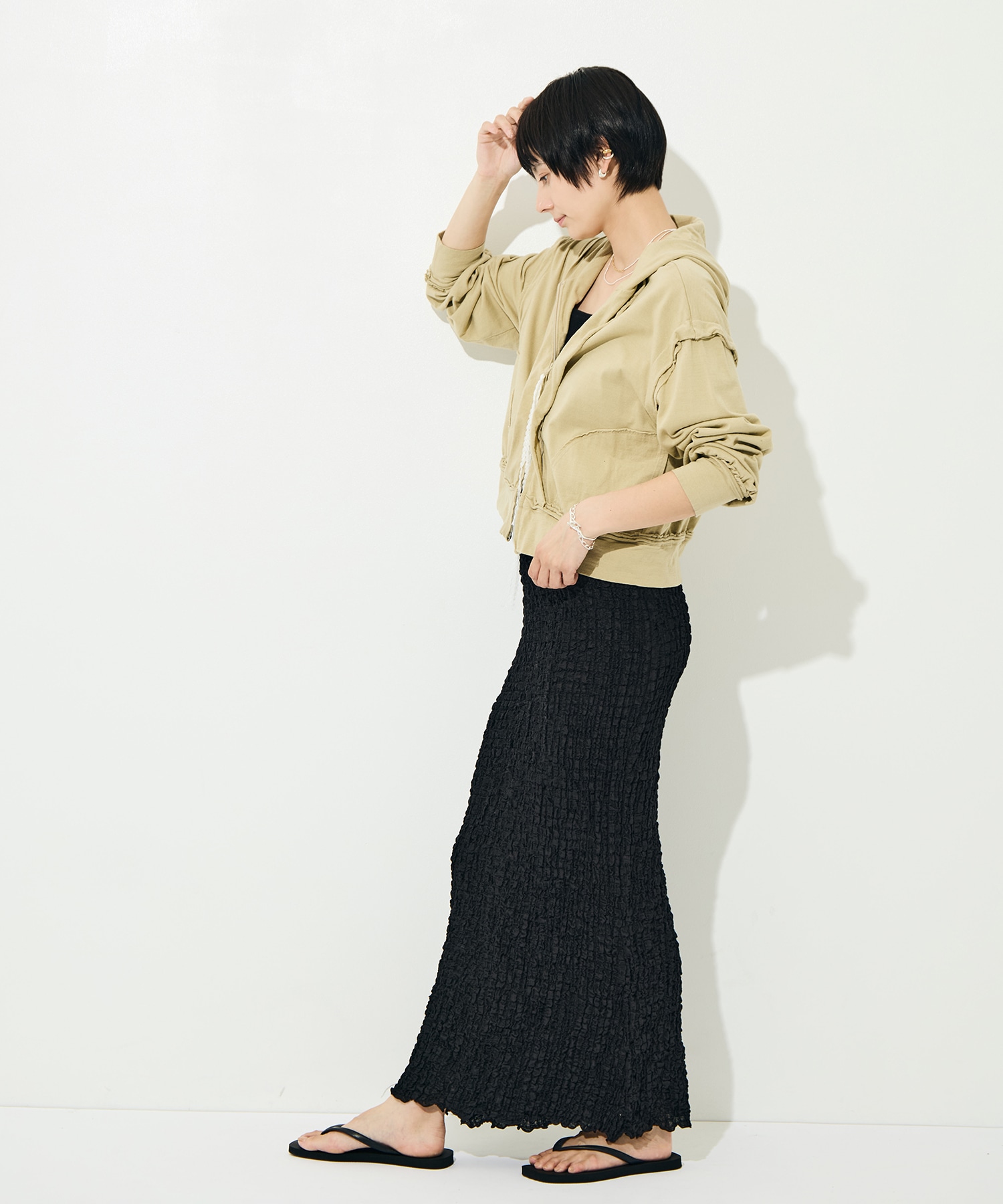 Shrink Lace Frill Skirt PHEENY