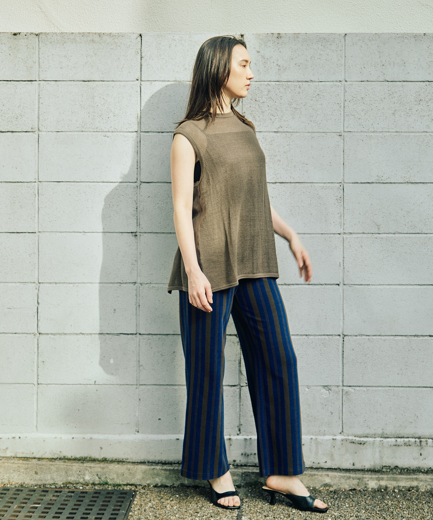 Basket Mesh Back-slit Tank PHEENY