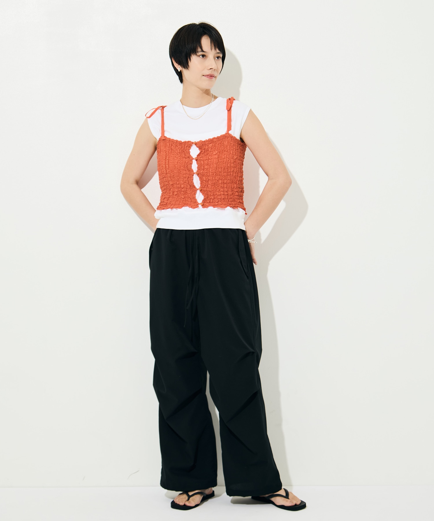 Shrink Lace Frill Camisole PHEENY