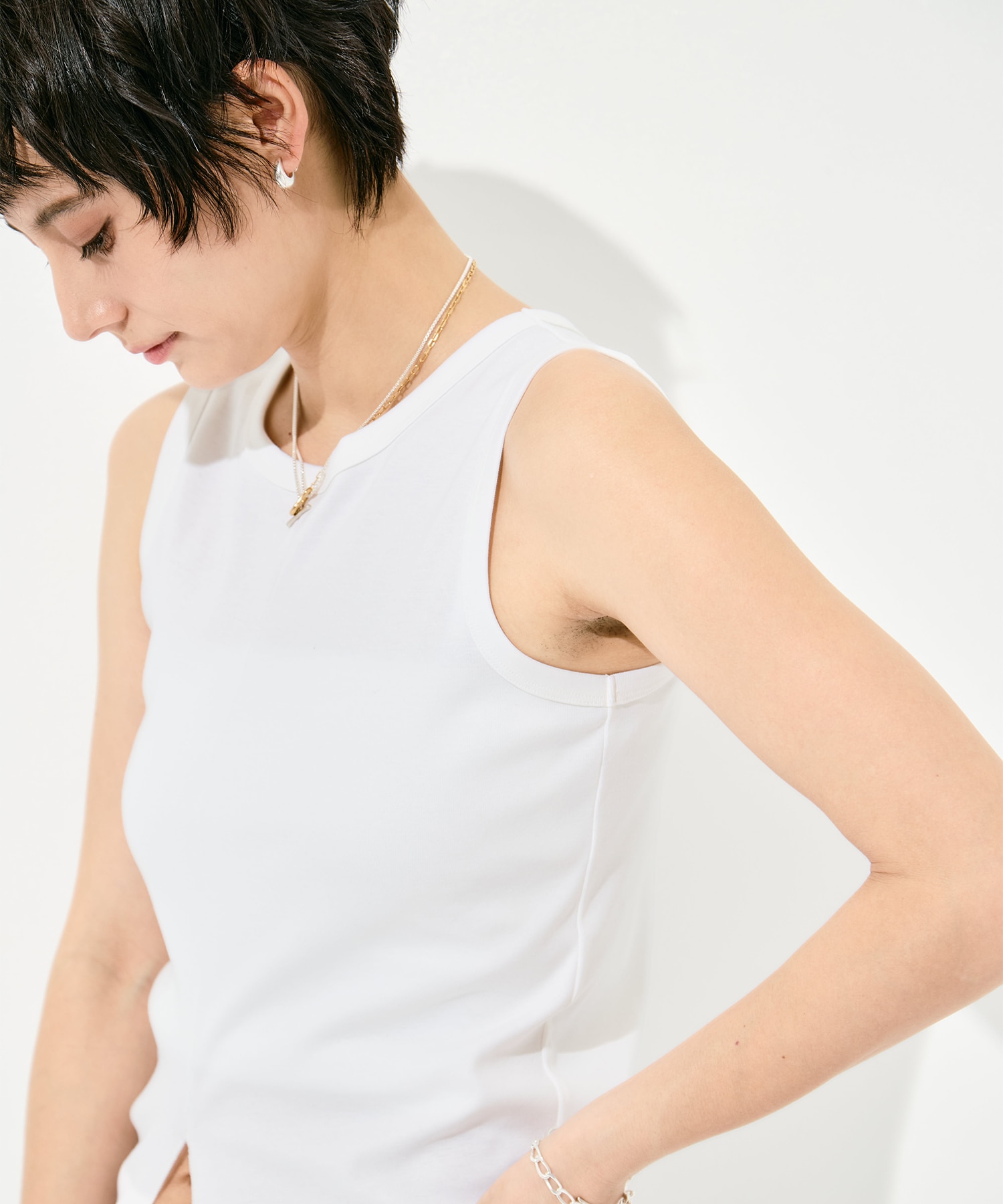 Sanfokin Cotton Slit Tanc-top WRAPINKNOT