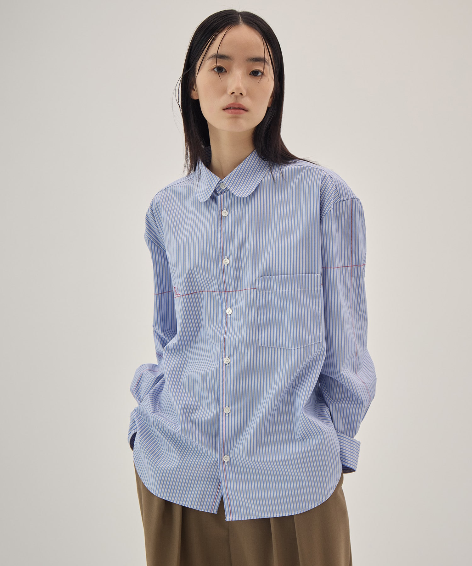 Round collar shirt KHOKI