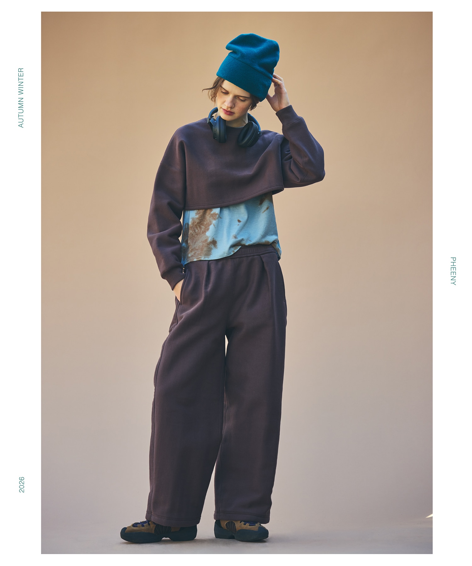 Athletic Fleece Tucked Wide Pants PHEENY