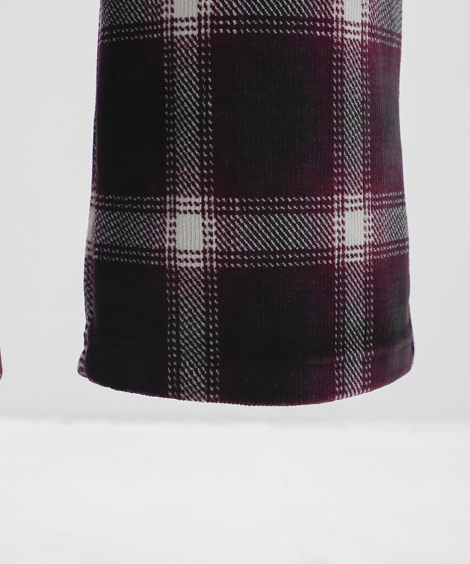 Ombre Check Stretch Corduroy Wide Pants PHEENY