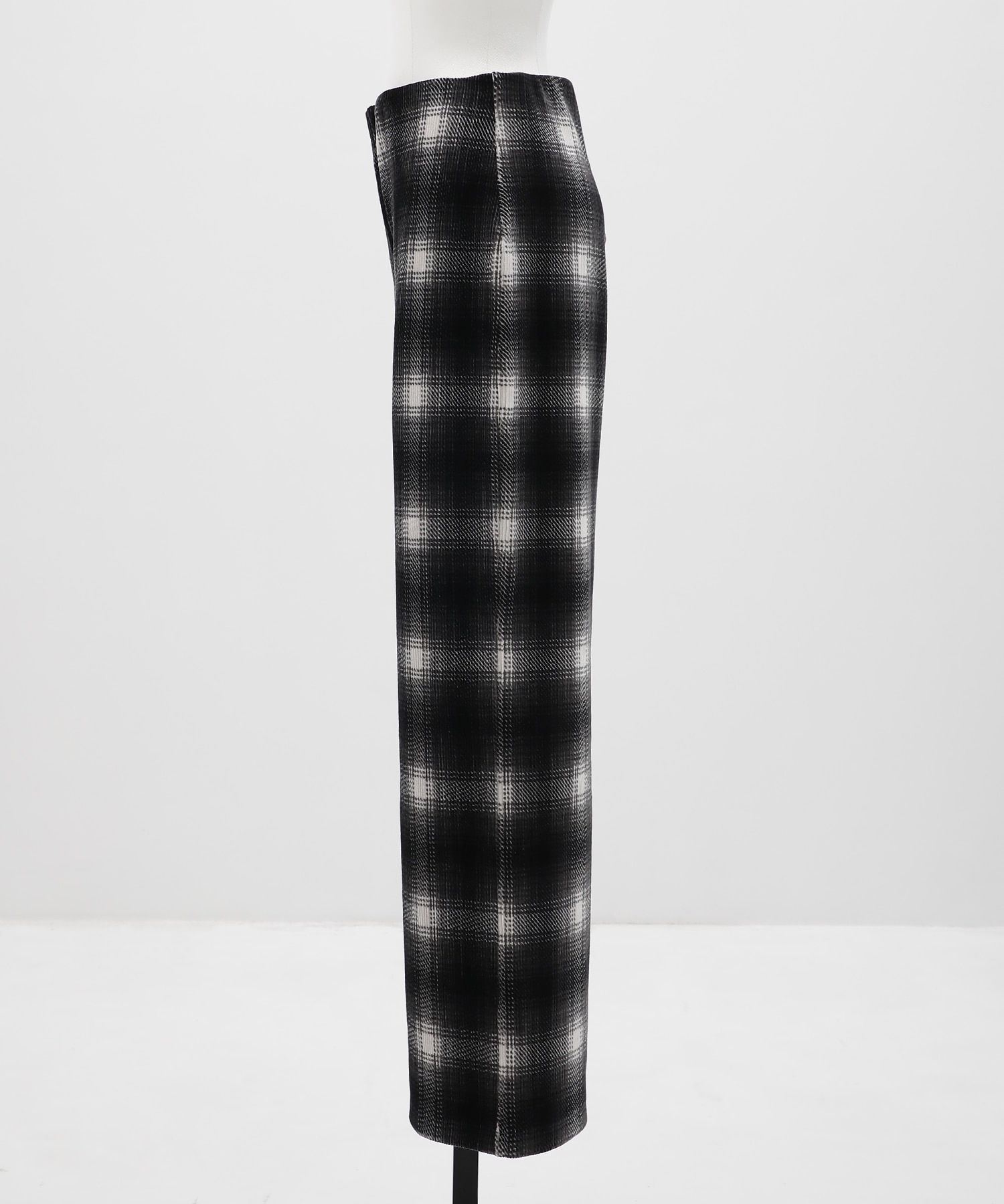 Ombre Check Stretch Corduroy Wide Pants PHEENY