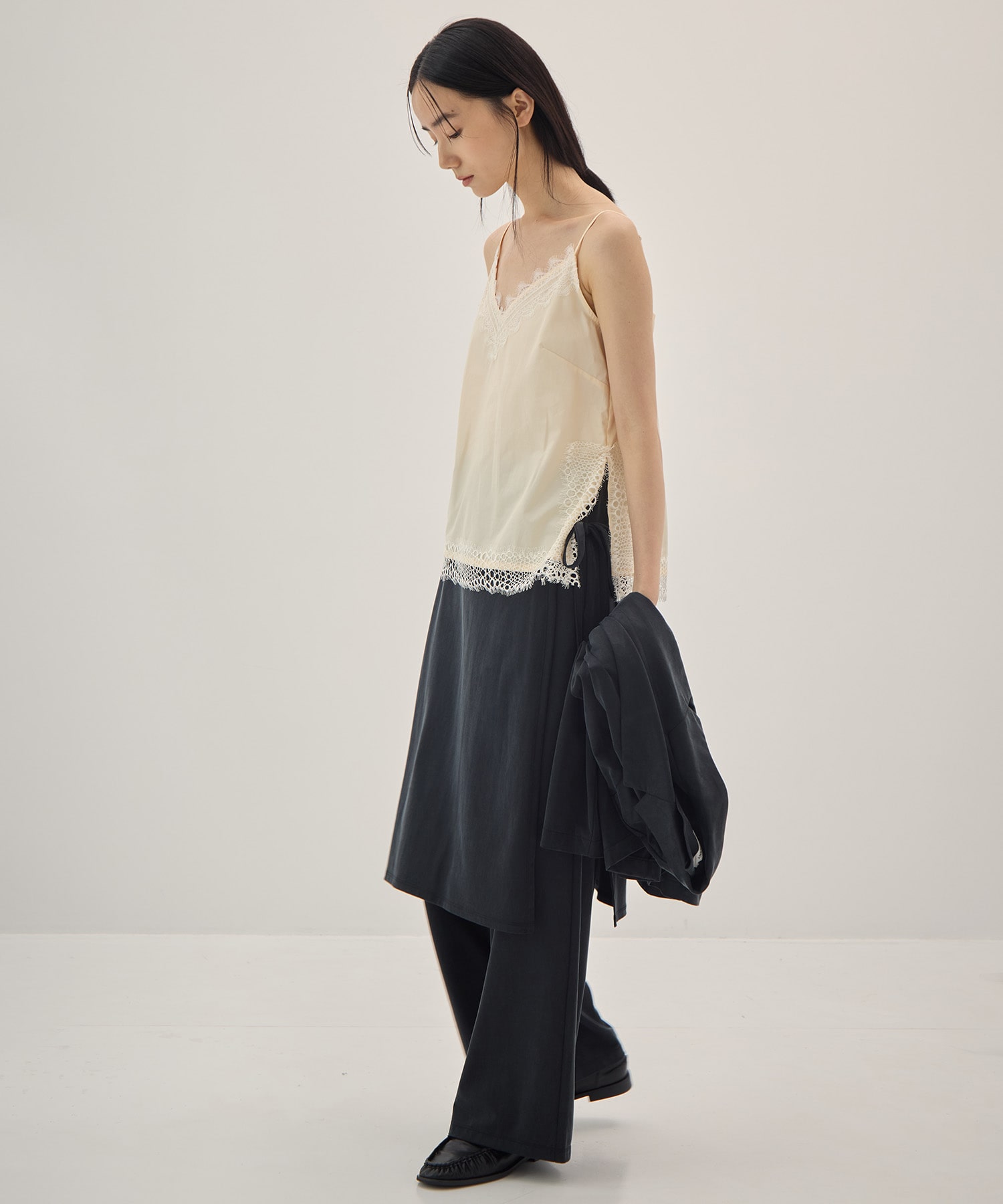 Peach Saten Layered Apron Pants PHEENY