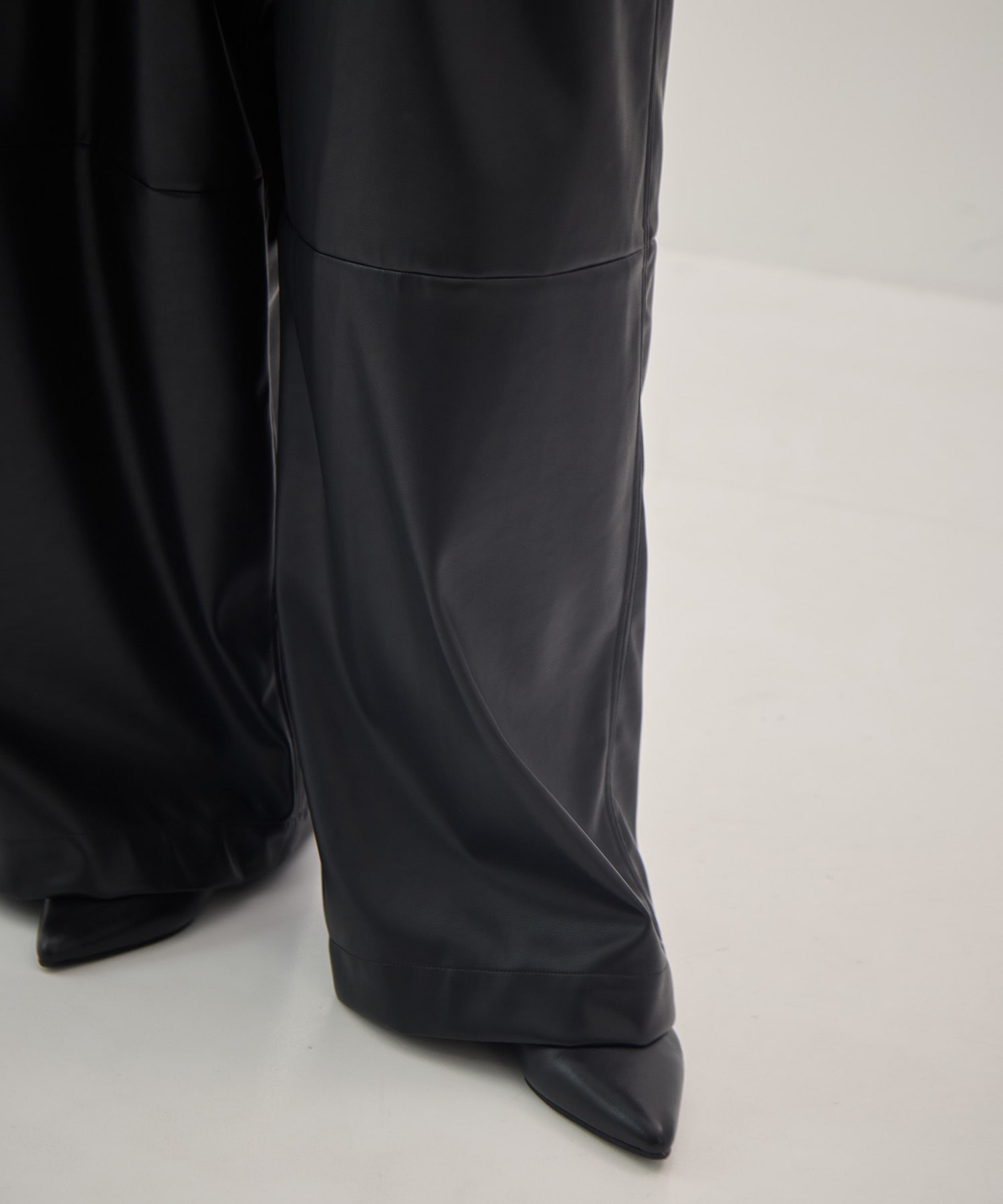 Synthetic Leather Wide Trousers IIROT