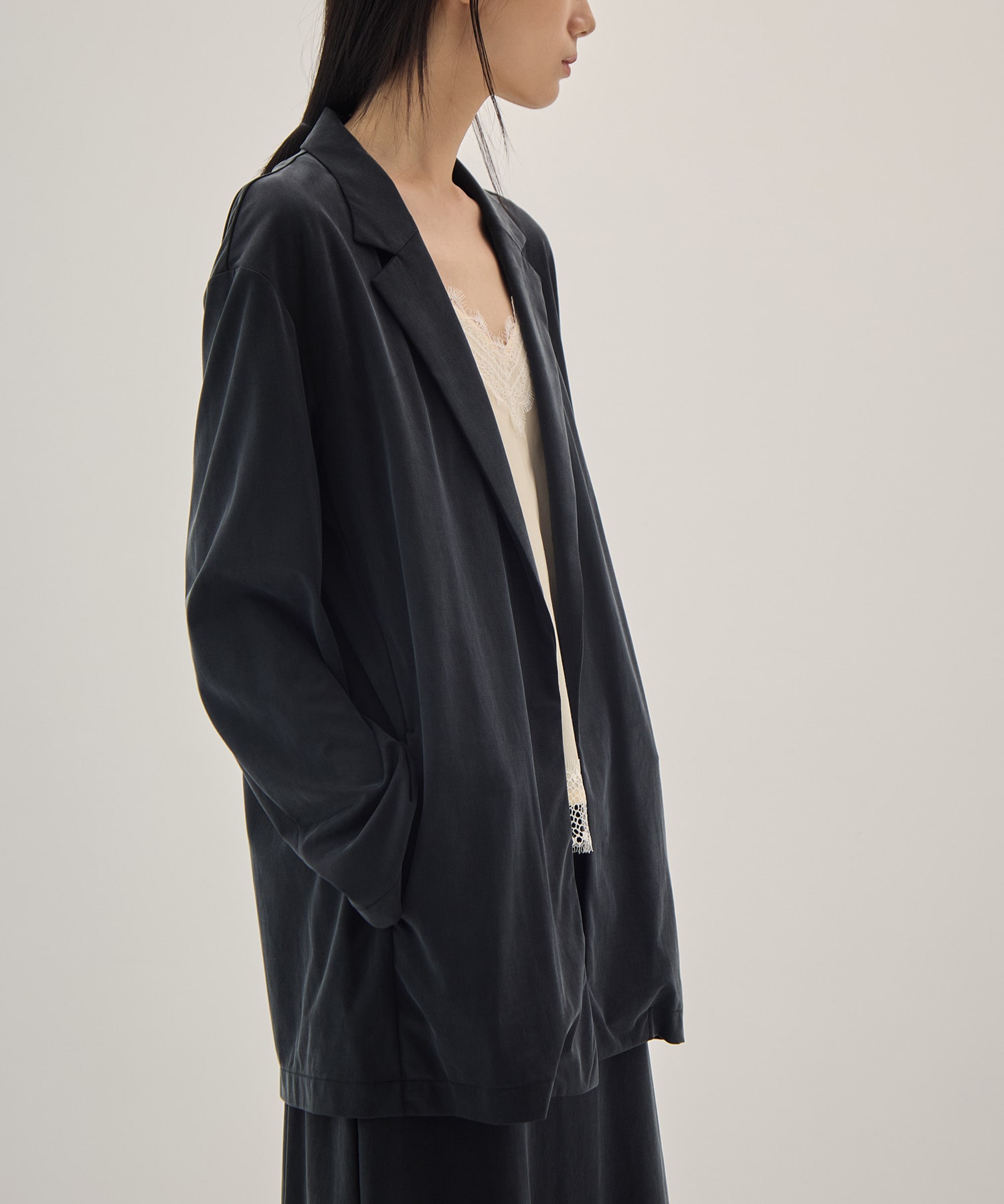 Peach Saten Shirt Jacket PHEENY