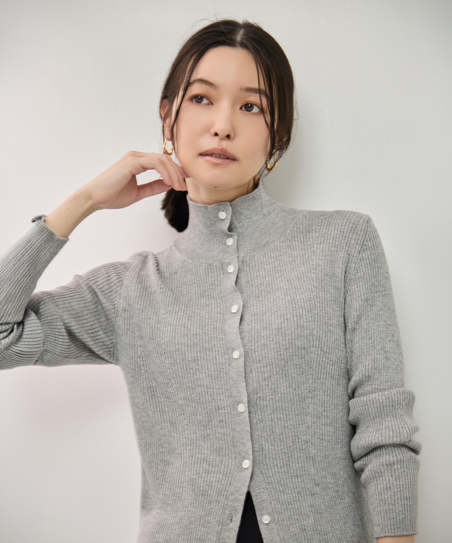 カシミアブレンドニットカーディガン KEY TIMEZ